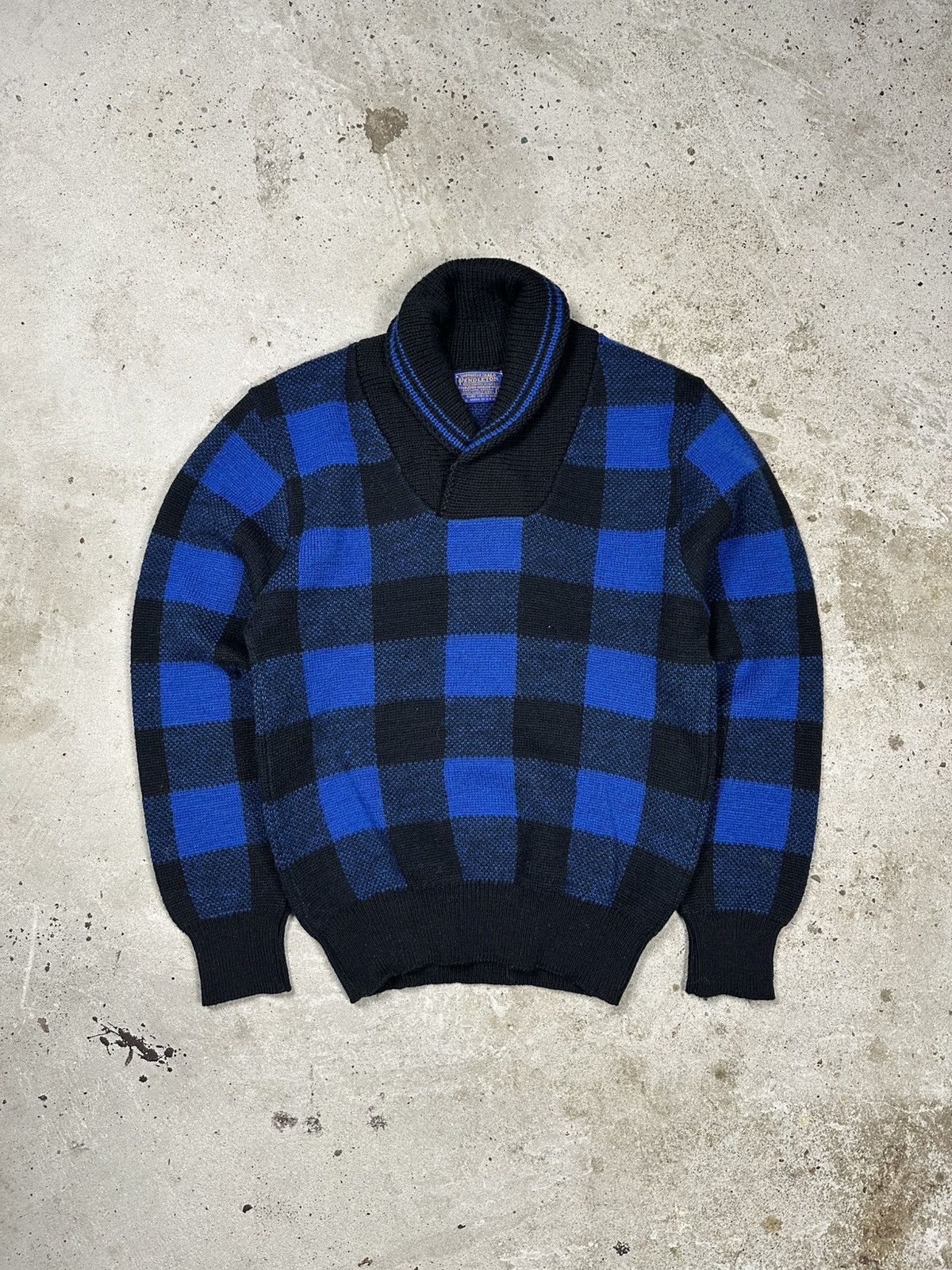 Pendleton × Vintage Vintage 60s Pendleton Pure Virgin Wool Sweater Check Size US S / EU 44-46 / 1 - 1 Thumbnail