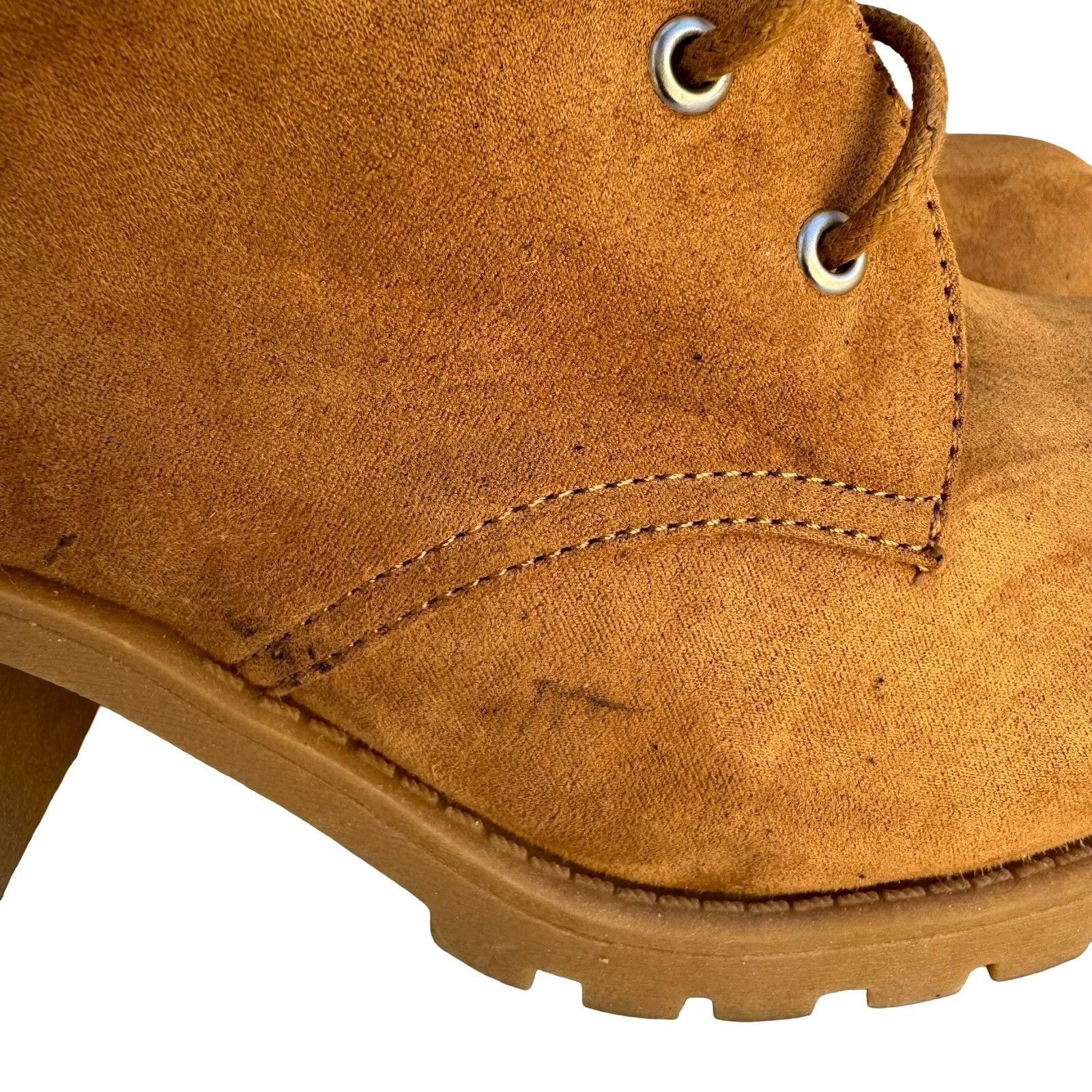 American Rag American Rag Reaghan Hiker Boots Tan Faux Suede Plaid Lining Size US 10 / IT 40 - 6 Thumbnail