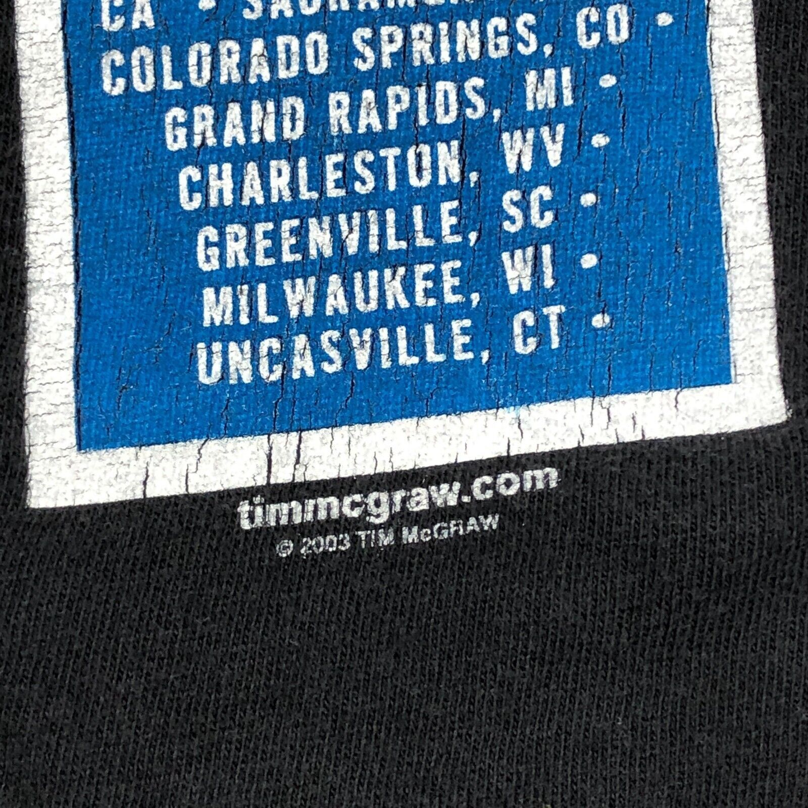 Vintage 2003 Tim McGraw Country Music Tour Tee T Shirt Black Size XL Size US XL / EU 56 / 4 - 6 Thumbnail