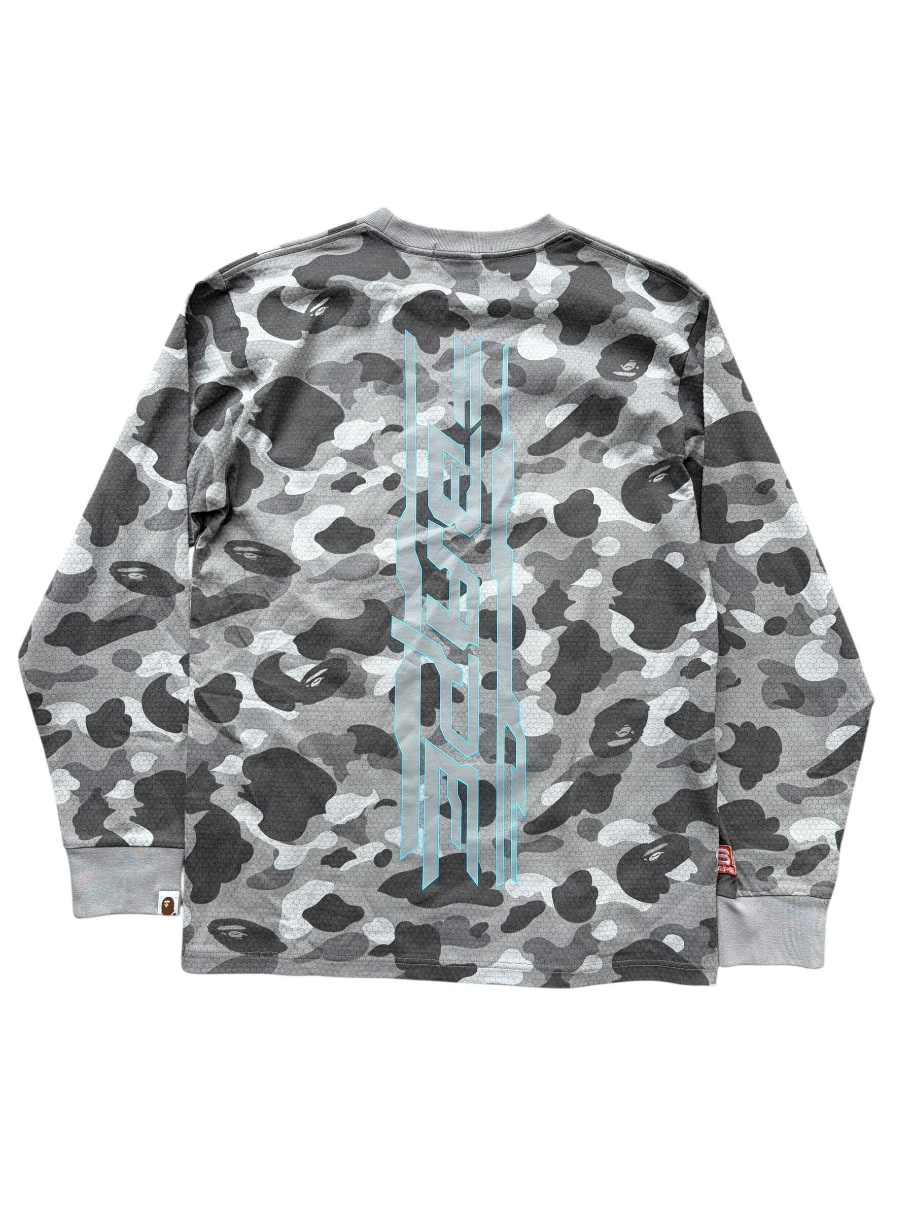 Bape Bape Grey Camo Honeycome Space System Longsleeve T-Shirt Size US M / EU 48-50 / 2 - 2 Thumbnail