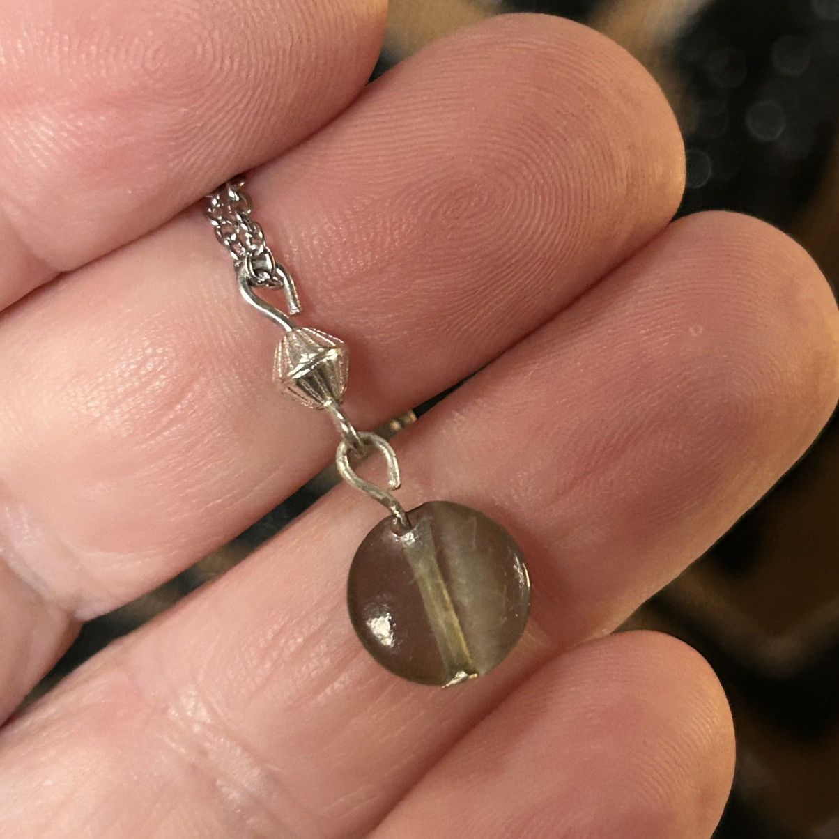 Handmade Handcrafted vintage smoky quartz pendant on chain necklace Size ONE SIZE - 6 Thumbnail