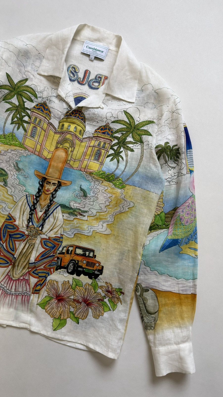 Casablanca ‘Spirit Lake’ Patterned White Linen Shirt Size US S / EU 44-46 / 1 - 5 Thumbnail