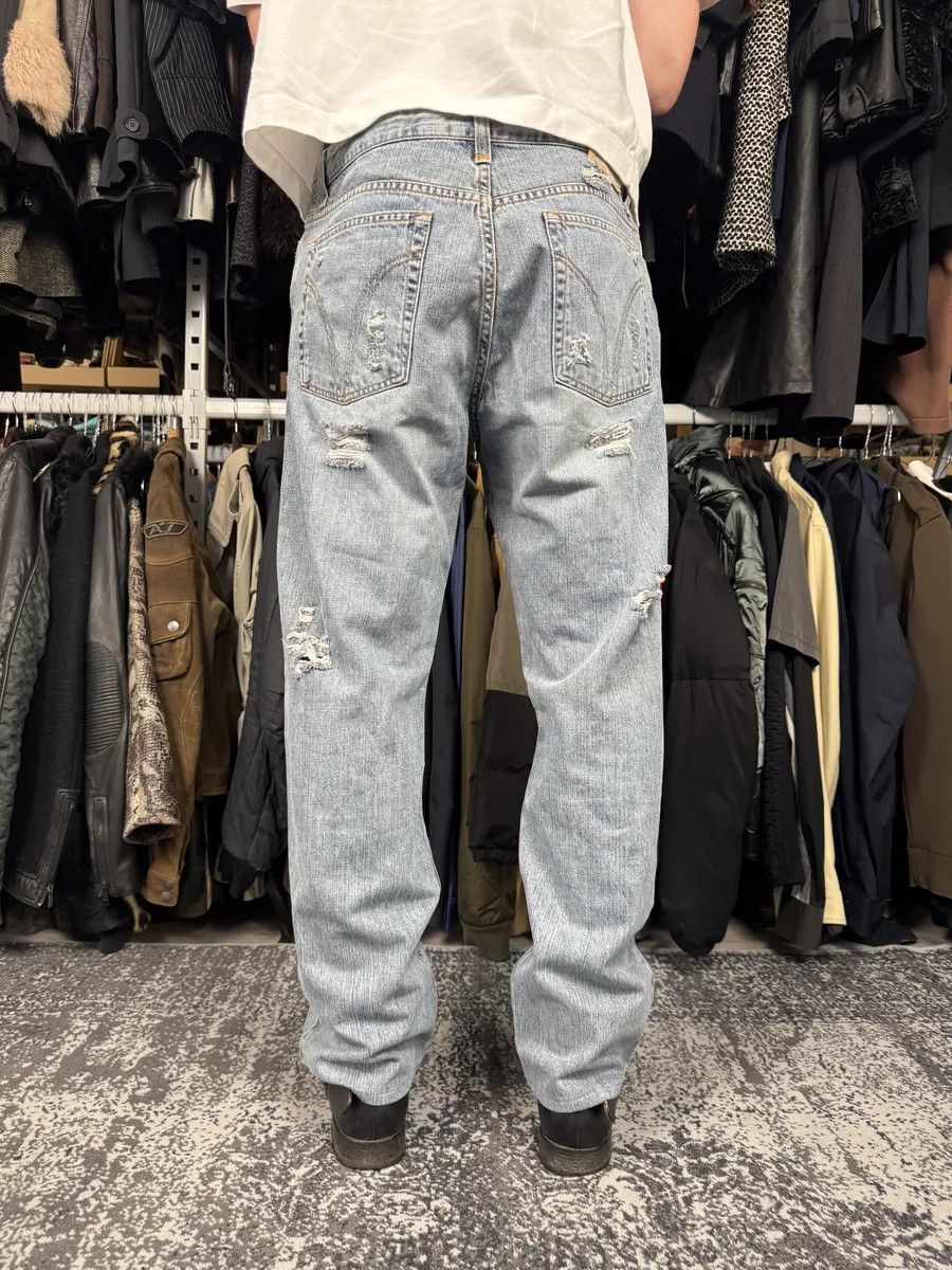 Dolce & Gabbana 2000s Dolce & Gabbana Large Distressed Blue Denim Jeans Size US 34 / EU 50 - 3 Thumbnail