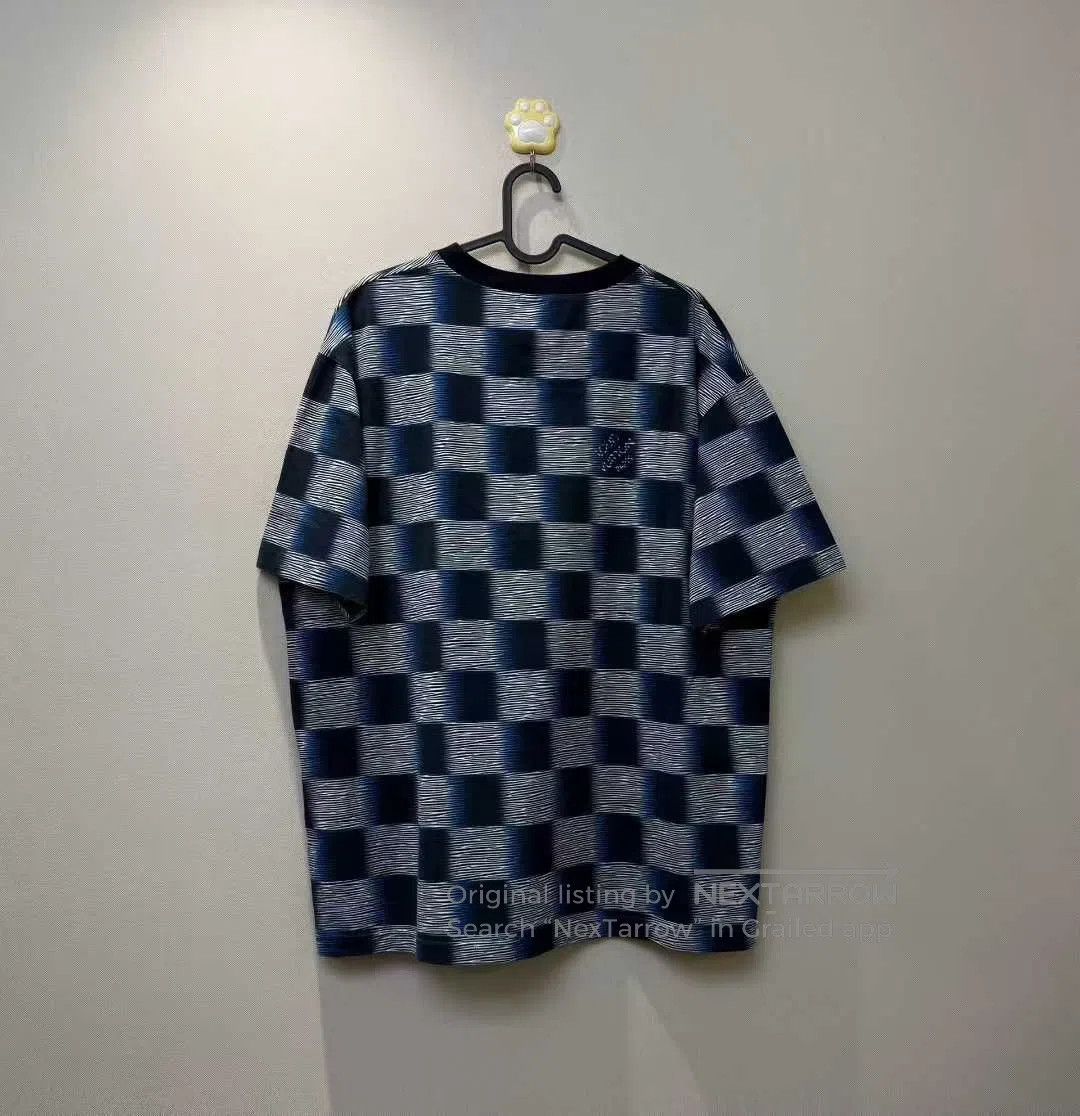 Louis Vuitton Louis Vuitton Black and Blue Checkered Full Logo Short-sle Size US XL / EU 56 / 4 - 4 Thumbnail