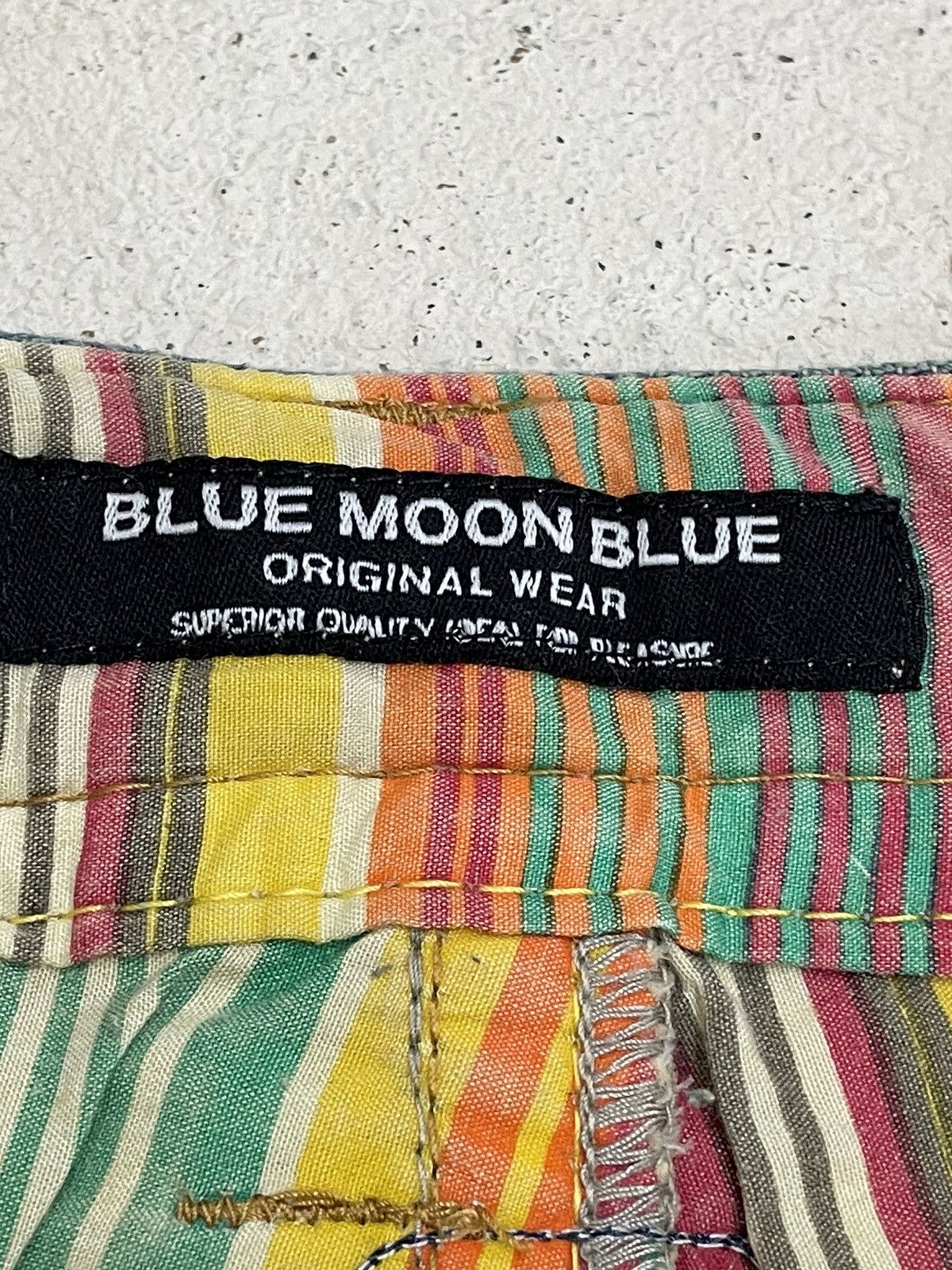 Japan Blue Vintage Blue Moon Blue Embroidery Tartan Plaid Junya Style Size 29" - 22 Thumbnail