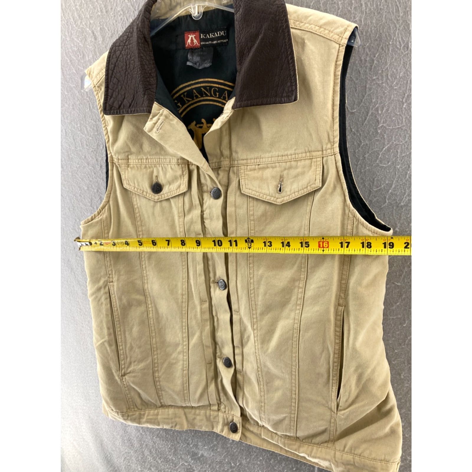 Vintage Kakadu Traders Vest Womens Large Outdoor Safri Boho Canvas Beige Sleeveless Short Jacket/Coat Size L / US 10 / IT 46 - 2 Thumbnail