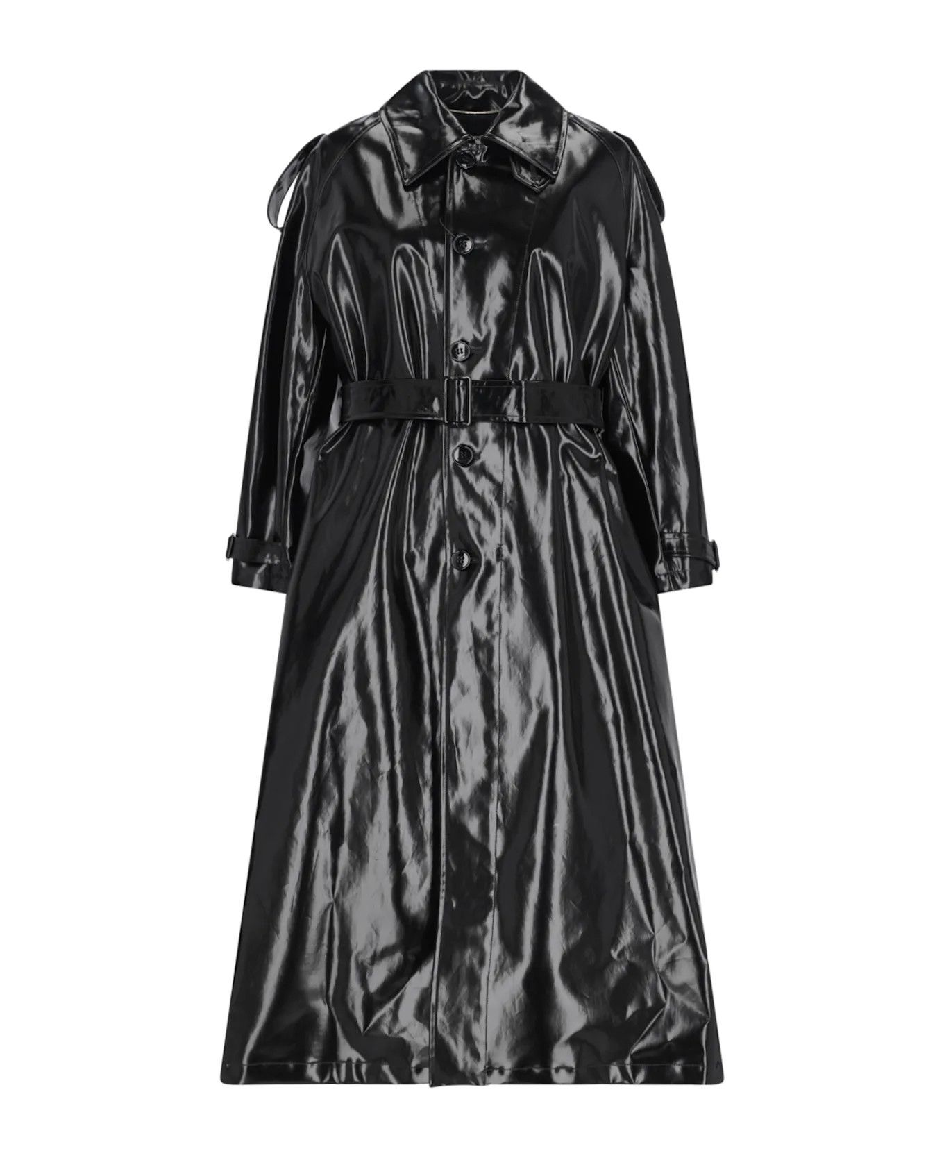 Saint Laurent Paris o1bcso1str1225 Manteau Enduit Brillance in Black Size S / US 4 / IT 40 - 1 Thumbnail