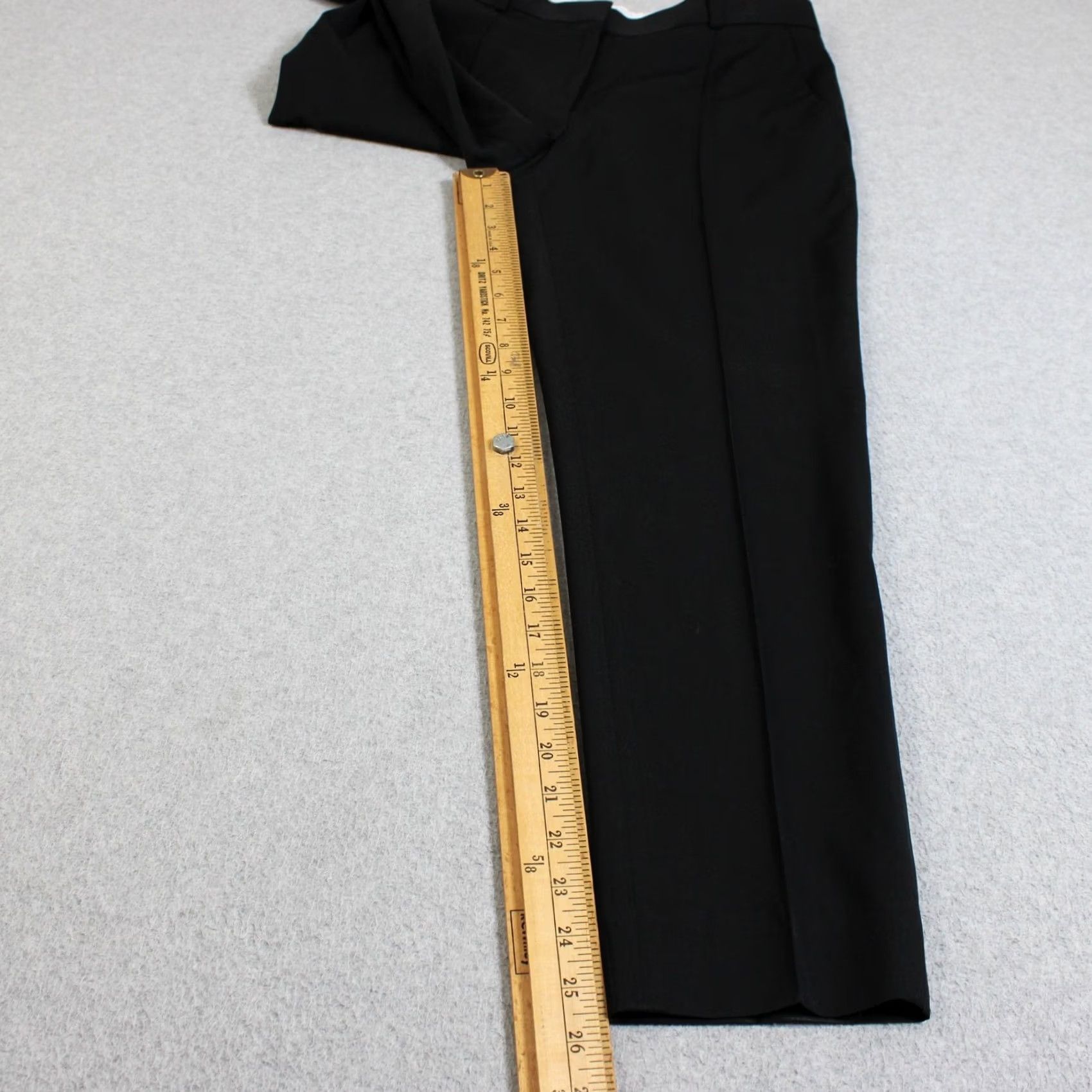Everlane Everlane Wool Pants Women 0 Black Ankle Crop Straight Twill Dress Office Work Pants Size 25" / US 0 / IT 36 - 6 Thumbnail