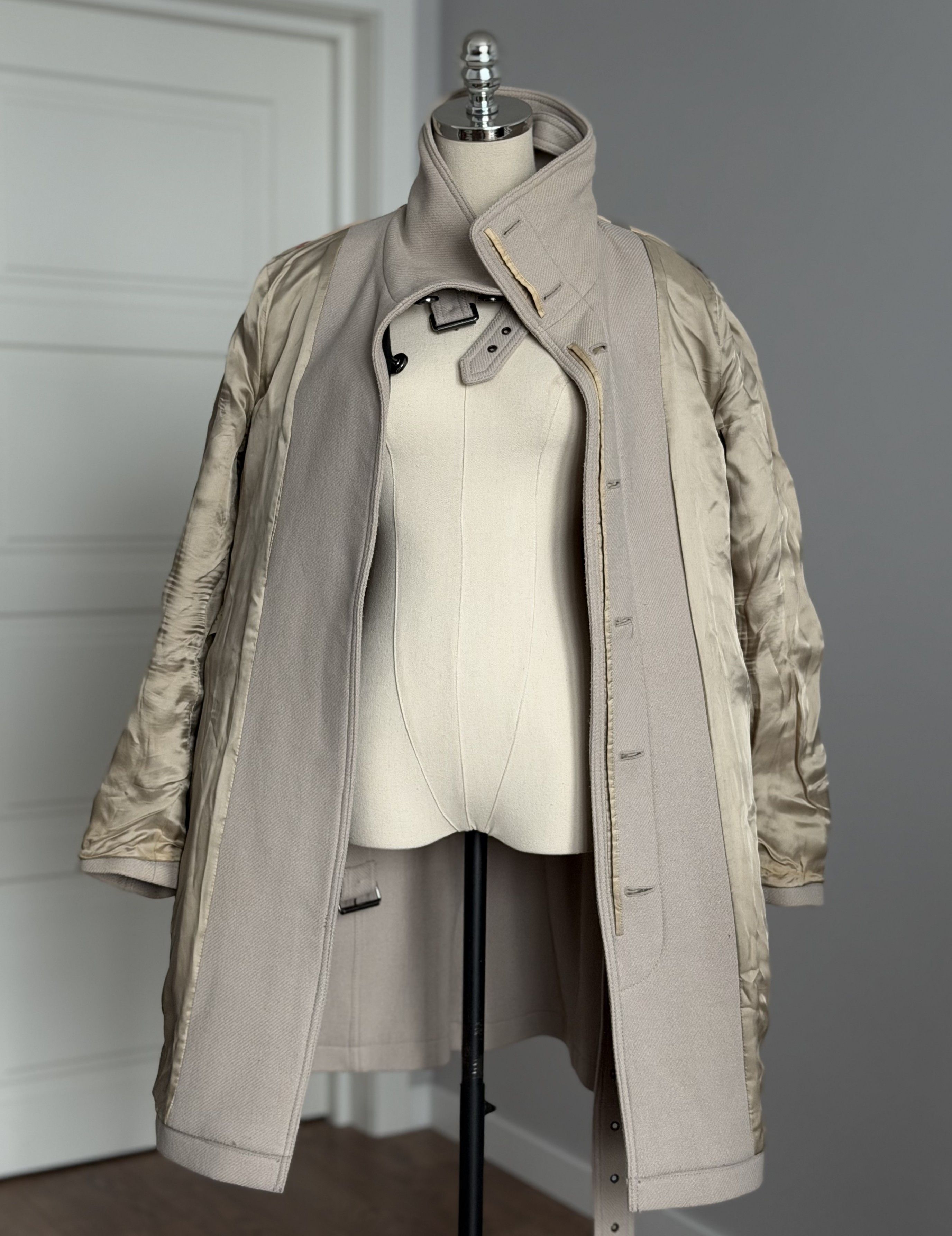 Burberry BURBERRY BRIT Wool Kensington Trench Coat Belt Luxury Brand Size L / US 10 / IT 46 - 15 Thumbnail