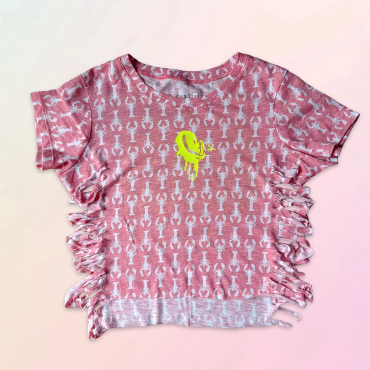 Aeropostale AERO, Reworked, Coral, Lobster Graphic, Cropped Baby Tee Size XS / US 0-2 / IT 36-38 - 15 Thumbnail