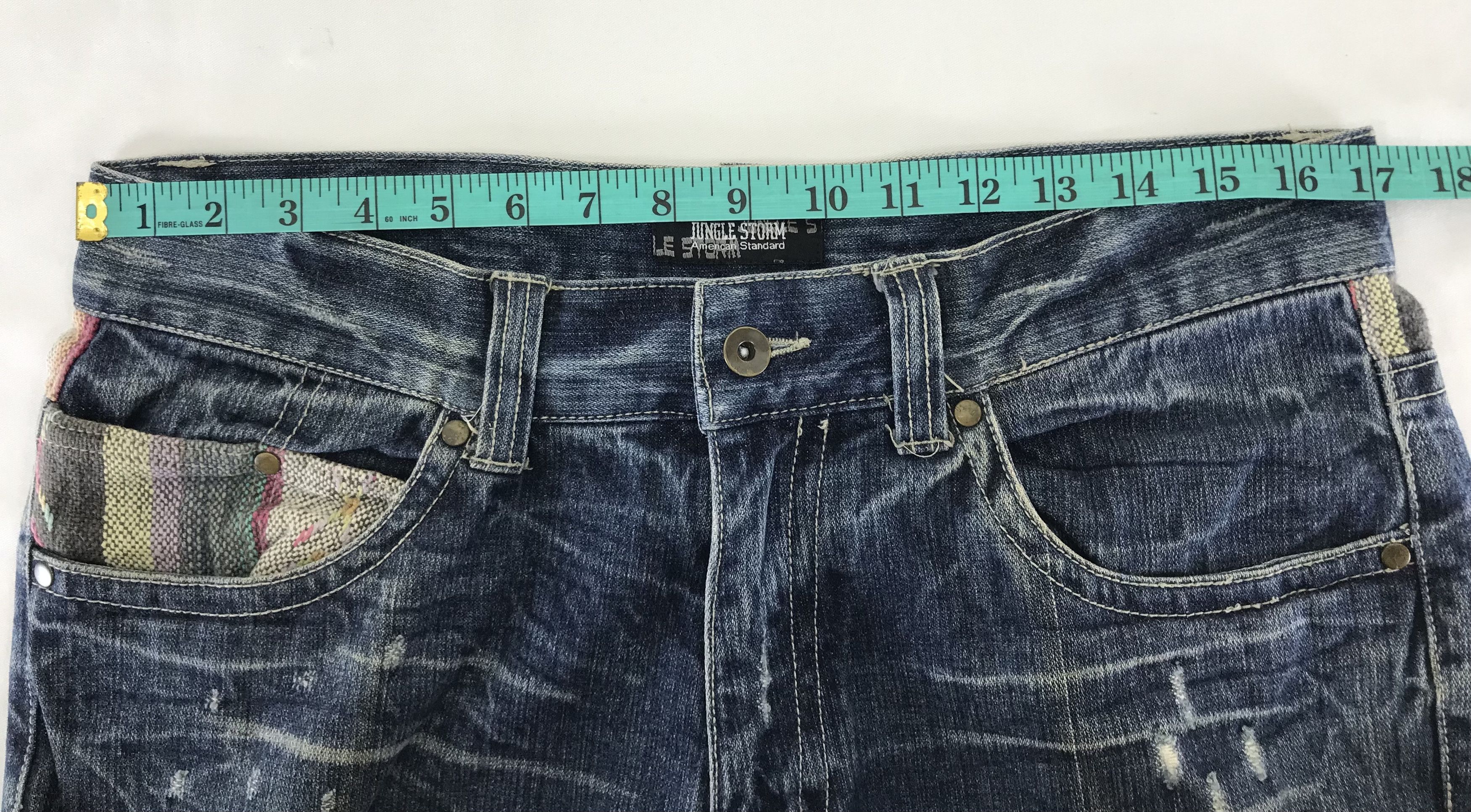 Japanese Brand Jungle Storm Distressed Design Flare Jeans Size US 33 - 15 Thumbnail