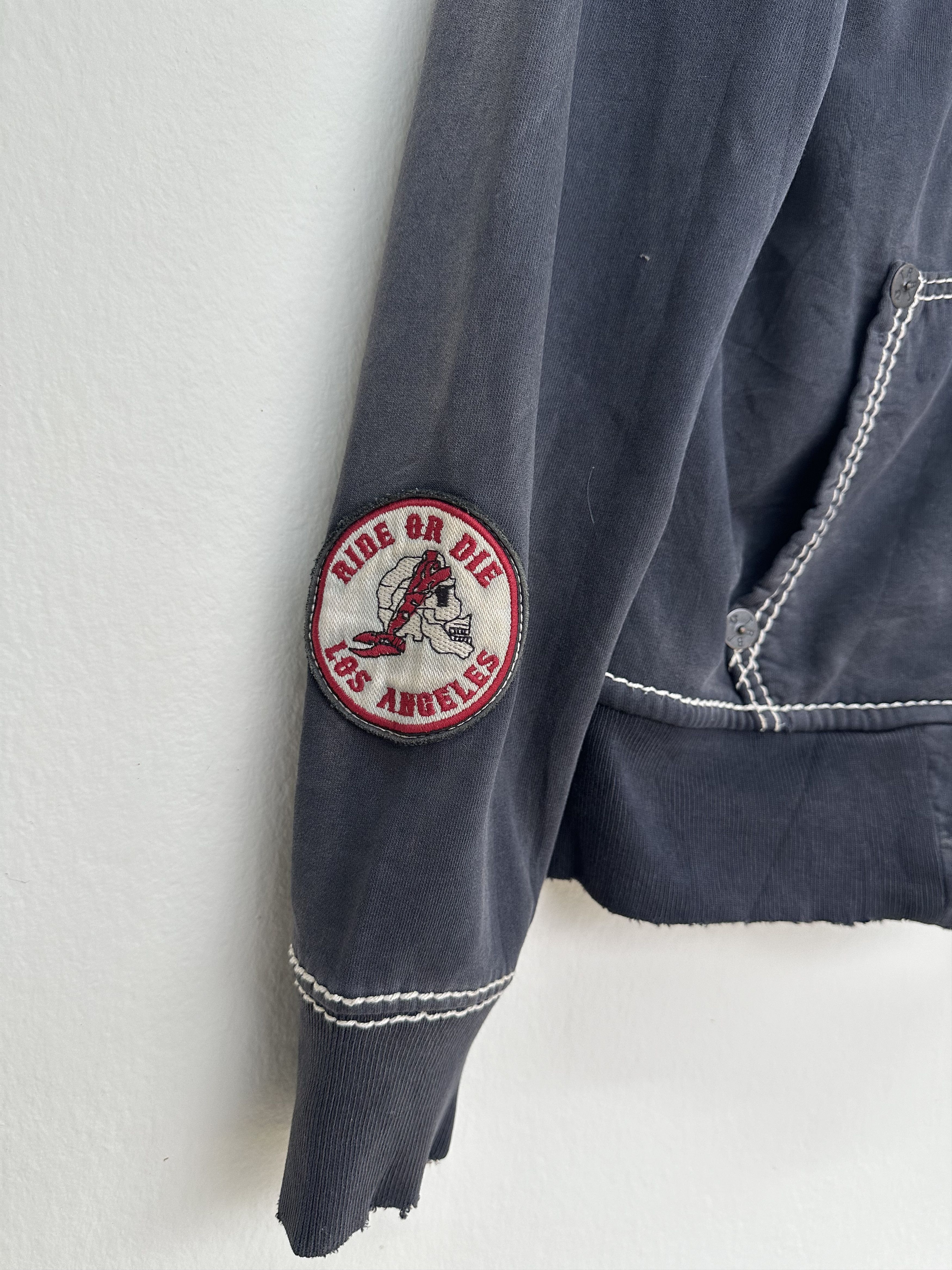 True Religion Vtg Distressed True Religion Ride Or Die L.A Big T Hoodie Size US M / EU 48-50 / 2 - 7 Thumbnail
