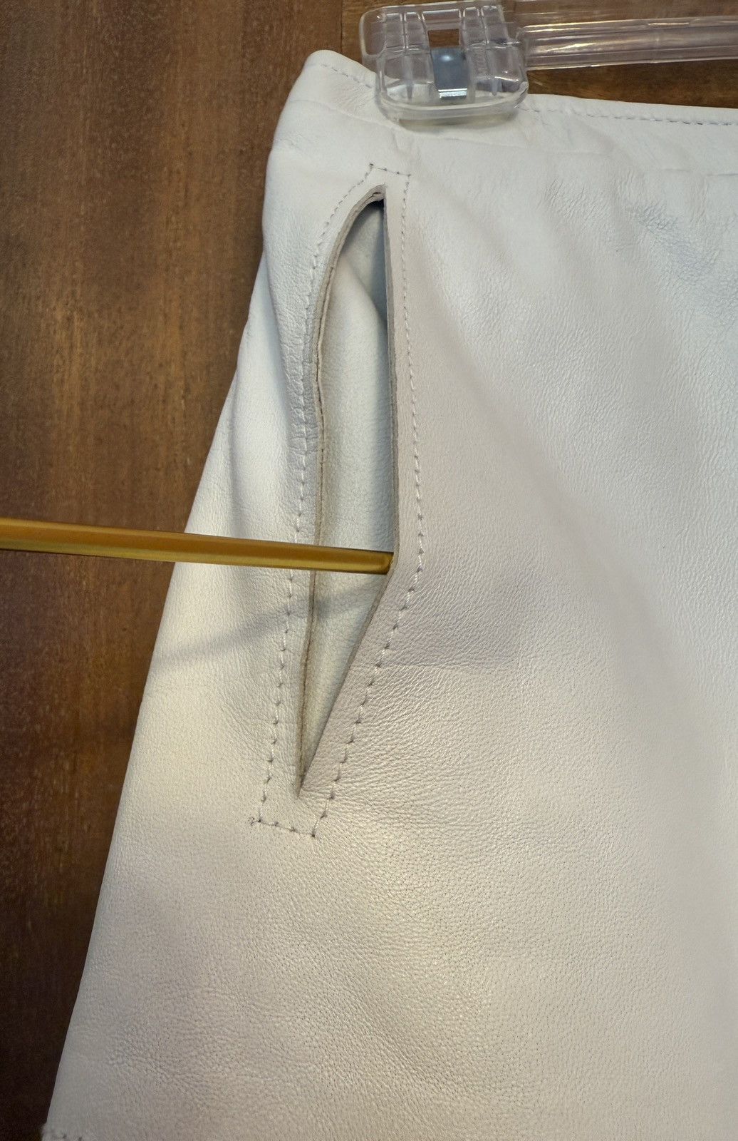 French Connection French Connection Lamb Leather Lined Off White Mini Skirt Size 28" / US 6 / IT 42 - 4 Thumbnail
