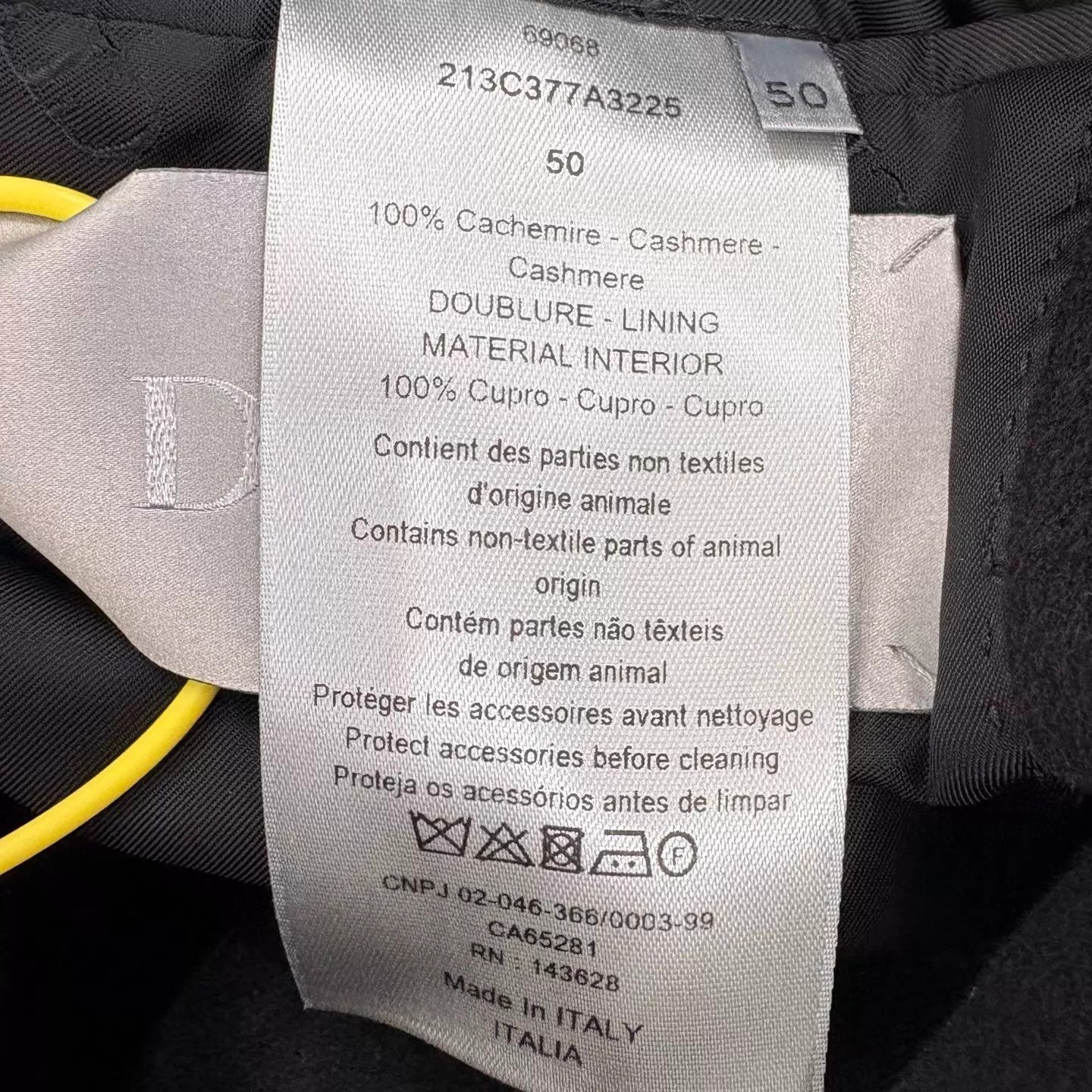 Dior Dior Black Cashmere Logo Coat 50 Size US M / EU 48-50 / 2 - 4 Thumbnail