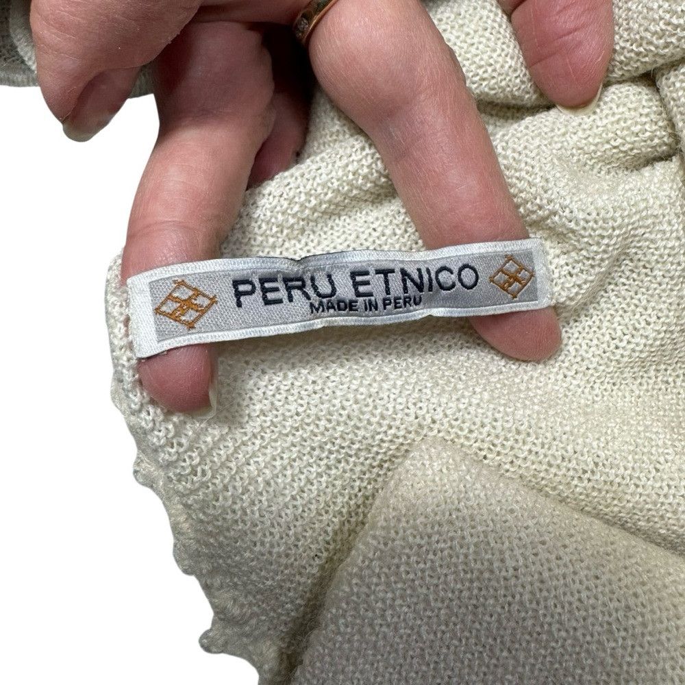 Other Peru Etnico Handknit In Peru Wool Ear Flap Off-White Hat Wi Size ONE SIZE - 6 Thumbnail