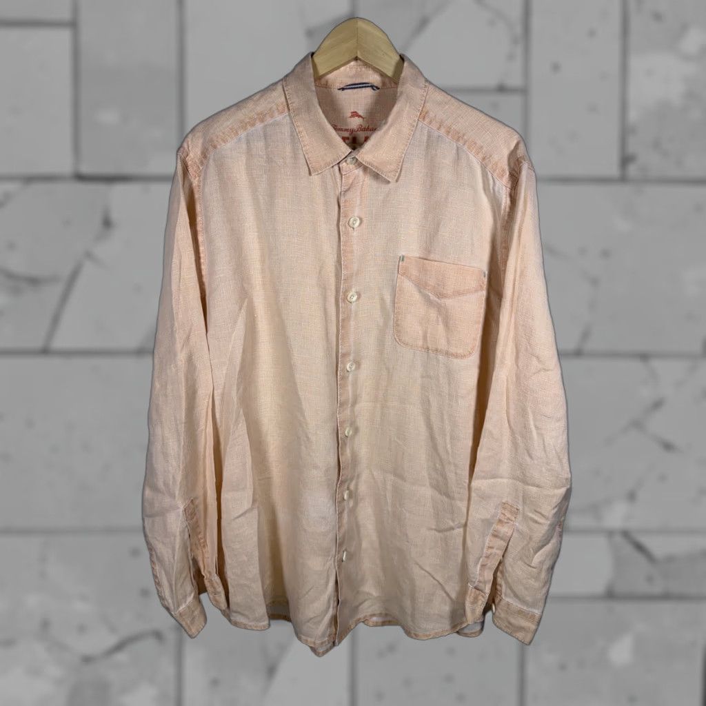 Tommy Bahama TOMMY BAHAMA Relax Off Pink 100% Linen Long Sleeve Shirt Mens L Size US L / EU 52-54 / 3 - 1 Thumbnail
