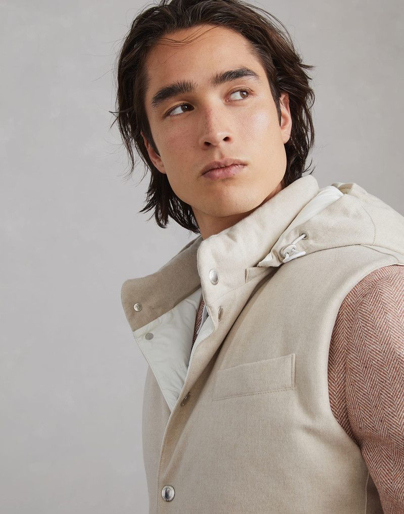 Brunello Cucinelli o1w1db10326 Padded Vest in Light Beige Size US XL / EU 56 / 4 - 6 Thumbnail