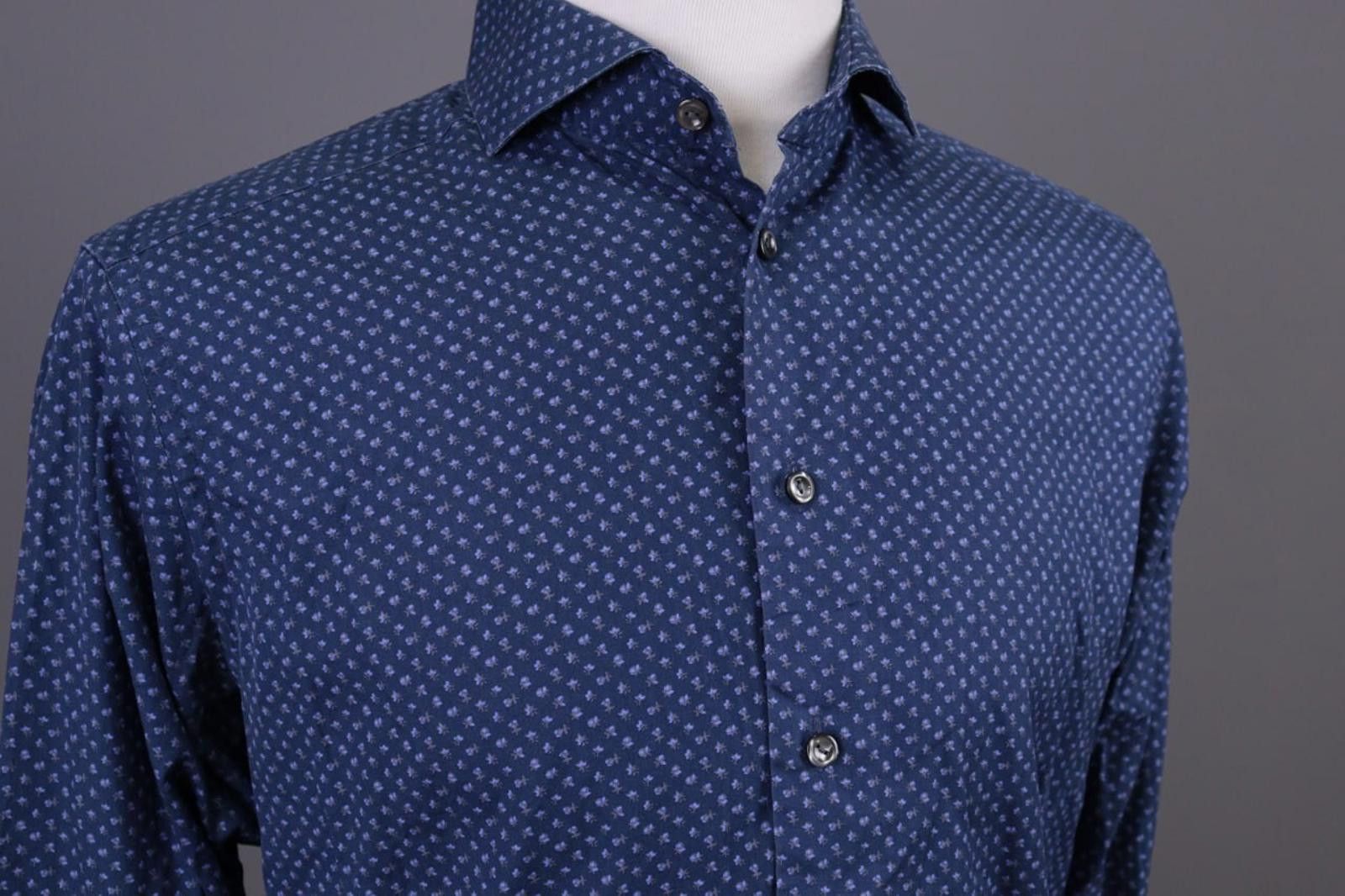 Eton Eton Slim Blue Luxury Floral Button Down Shirt Size 41 / 16 Size US M / EU 48-50 / 2 - 5 Thumbnail