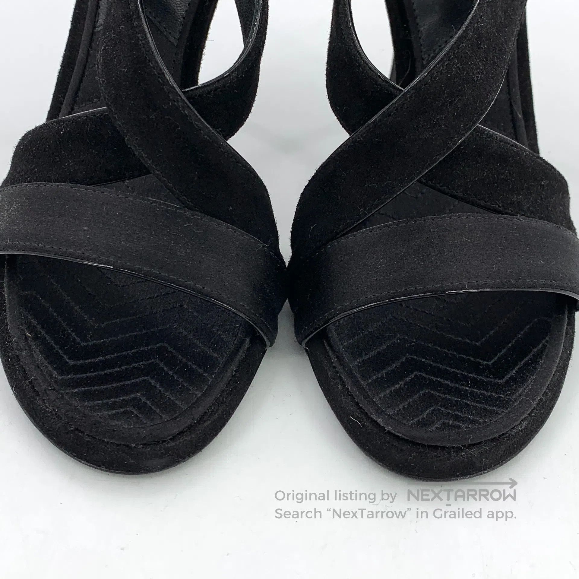 Chanel Chanel Black crossed ribbon buckle design fine heel high h Size US 5 / IT 35 - 8 Thumbnail