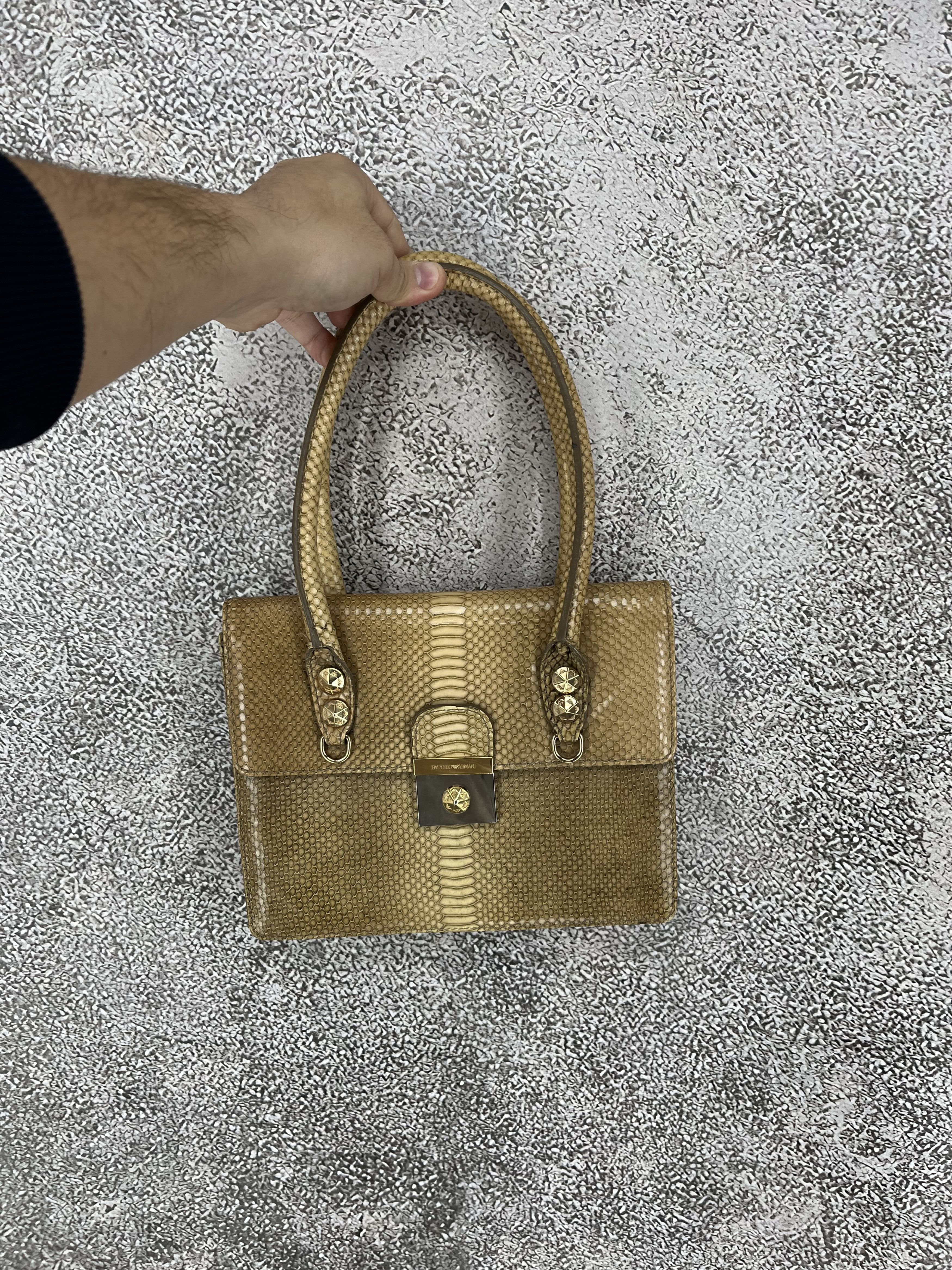 Emporio Armani Emporio Armani Vintage Python Leather Top Handle Bag Size ONE SIZE - 1 Thumbnail