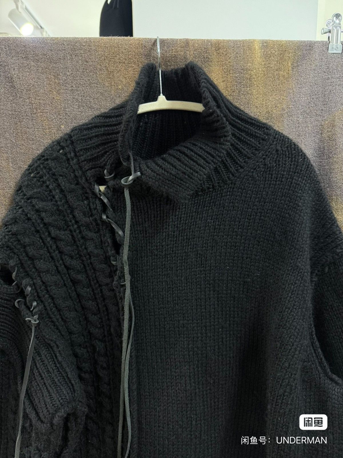 Yohji Yamamoto yohji yamamoto pour homme leather lace sweater Size US L / EU 52-54 / 3 - 3 Thumbnail