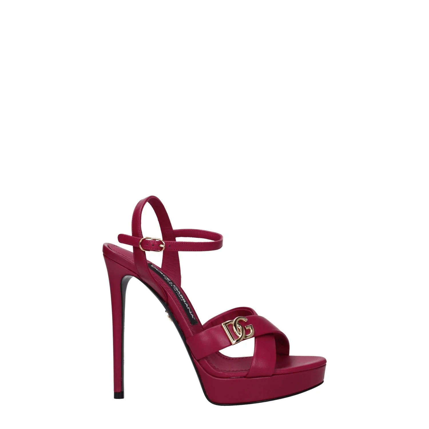 Dolce & Gabbana ob1o1e1124 Leather Sandals in Fuchsia/Hibiscus Size US 6.5 / IT 36.5 - 1 Thumbnail