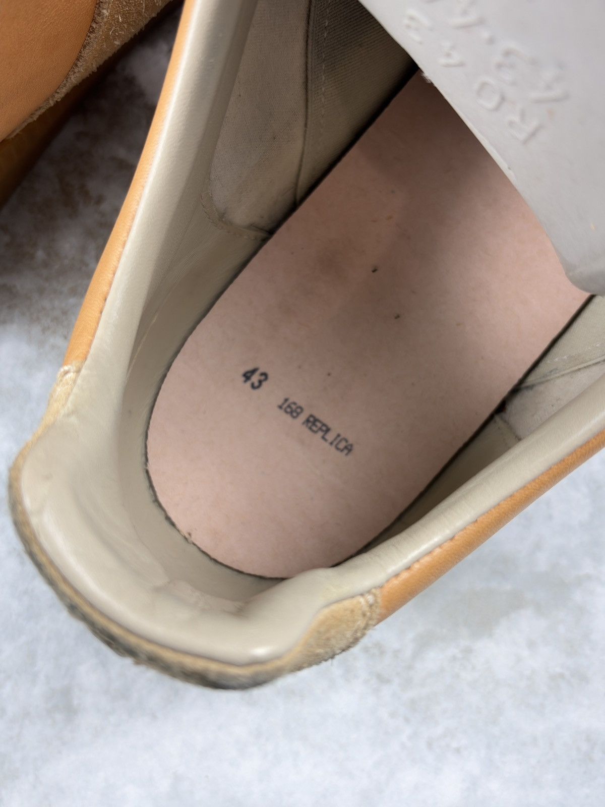 Maison Margiela AW21 Maison Margiela Natural Tan Leather Laced Gat Sneakers Size US 10 / EU 43 - 15 Thumbnail
