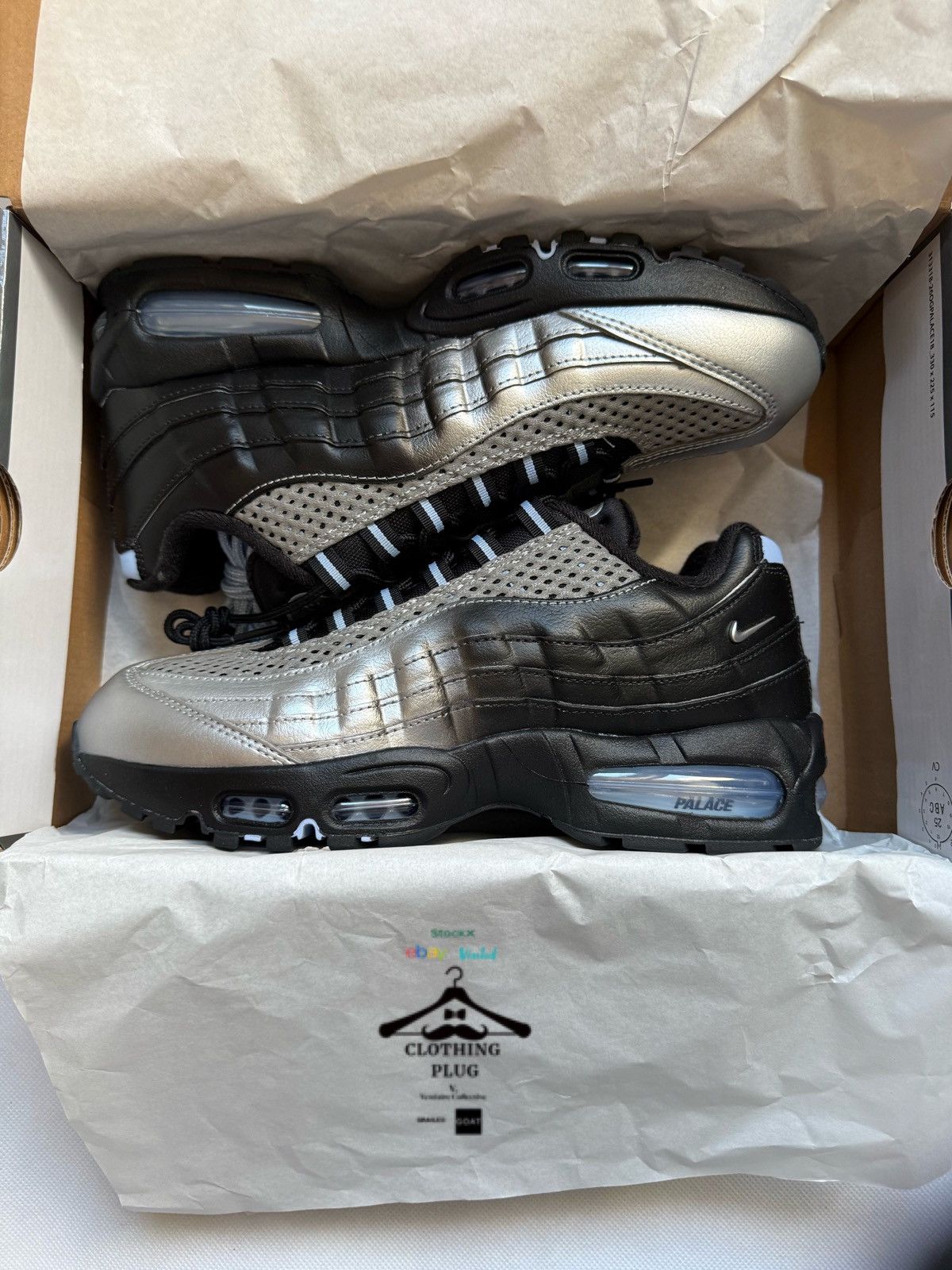 Nike | NO TAX IN EU 🔥 PALACE x NIKE Air Max 95 Black Silver | Size US 9 / EU 42 - 1 Thumbnail
