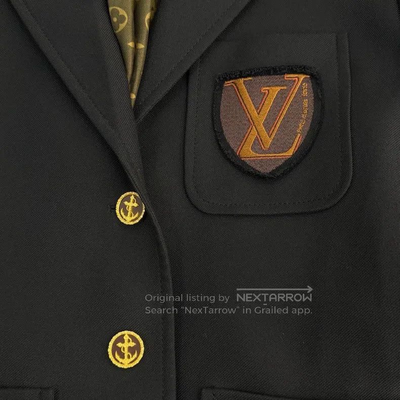 Louis Vuitton Louis Vuitton Black Pocket Patch Letter Wool blazer Size XS / US 0-2 / IT 36-38 - 7 Thumbnail