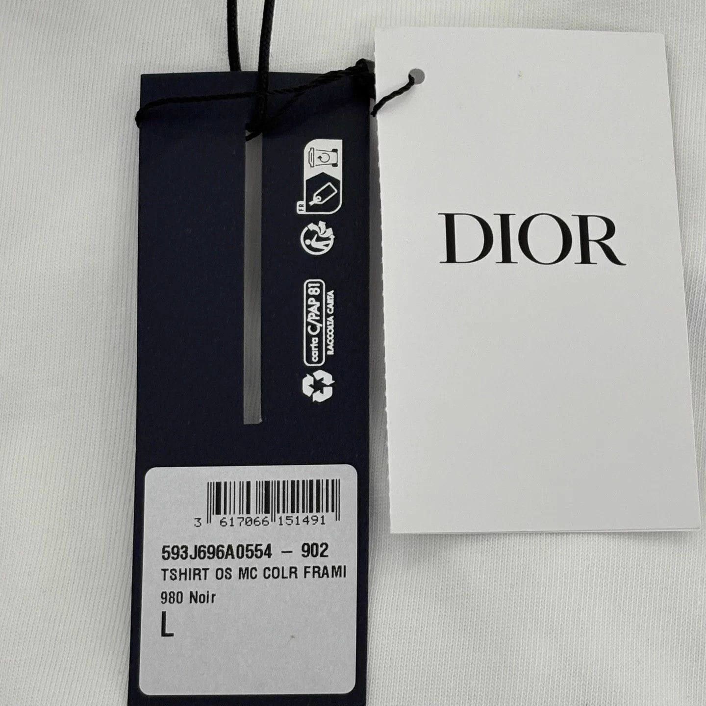 Dior DIOR CD Logo 3M Reflective Crewneck Short Sleeve Tee White L Size US L / EU 52-54 / 3 - 8 Thumbnail