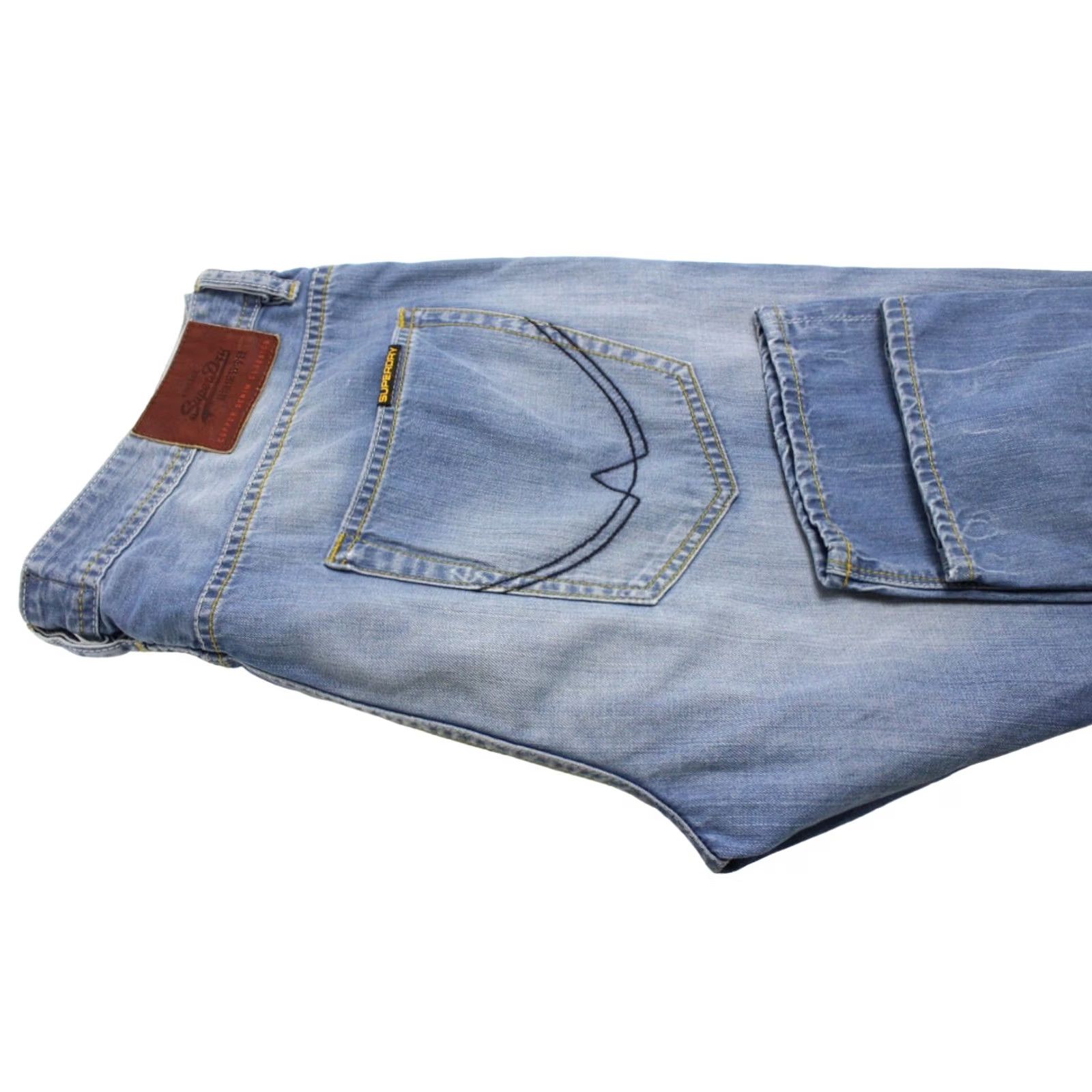 Superdry SUPERDRY Wilson Paperweight Jeans Men's W34/L32 Whiskers Faded Blue Denim Slim Size US 34 / EU 50 - 5 Thumbnail