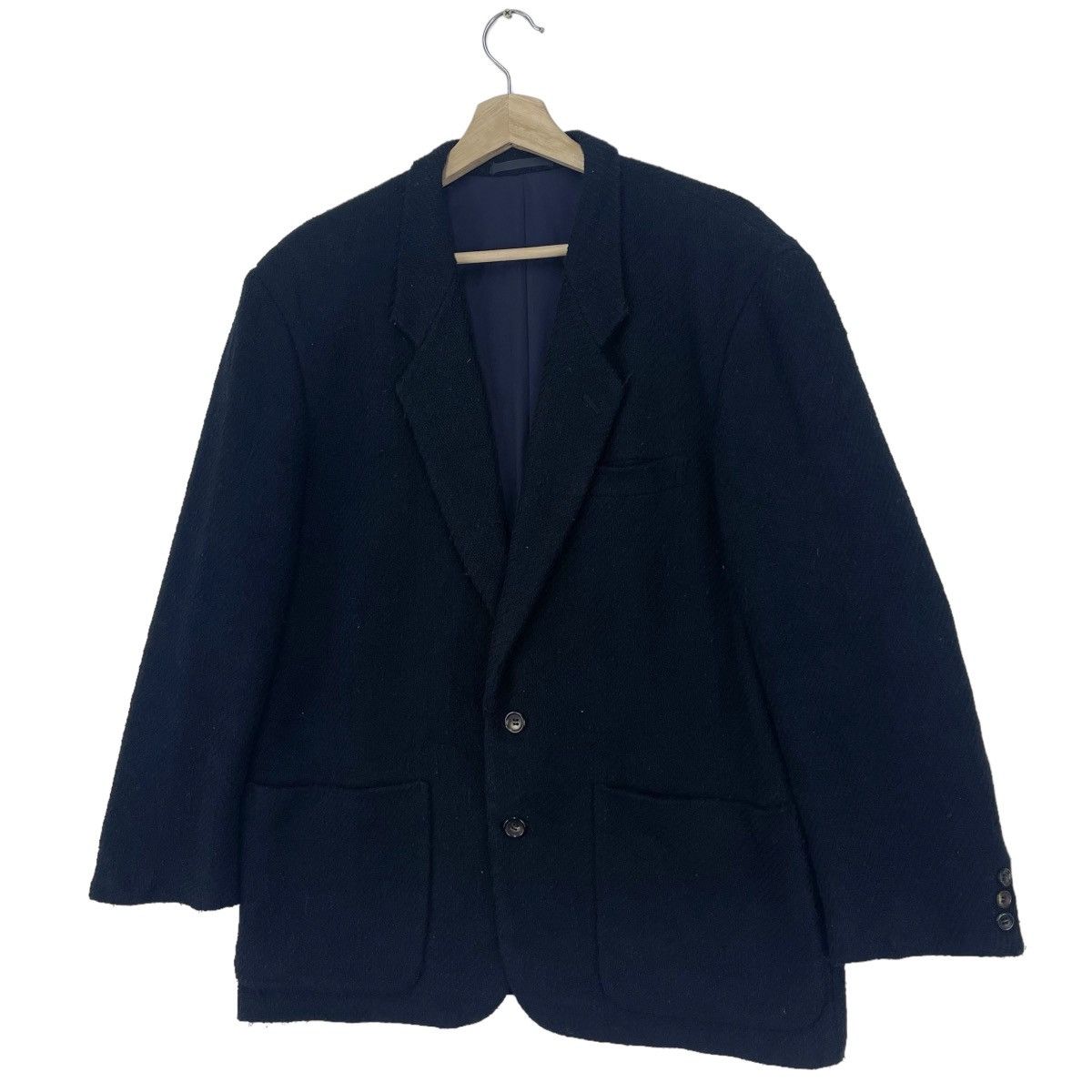 Comme des Garcons × Comme des Garcons Homme × Comme des Garcons Homme Plus 80’s Comme Des Garcons Homme Herringbone Navy Blue Coat Size US M / EU 48-50 / 2 - 3 Thumbnail