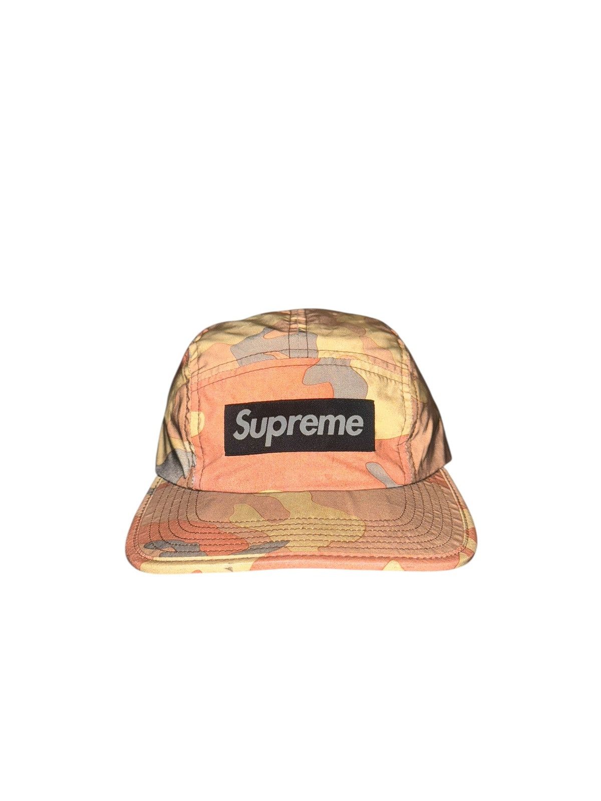 Supreme Reflective Camo Camp Cap Orange