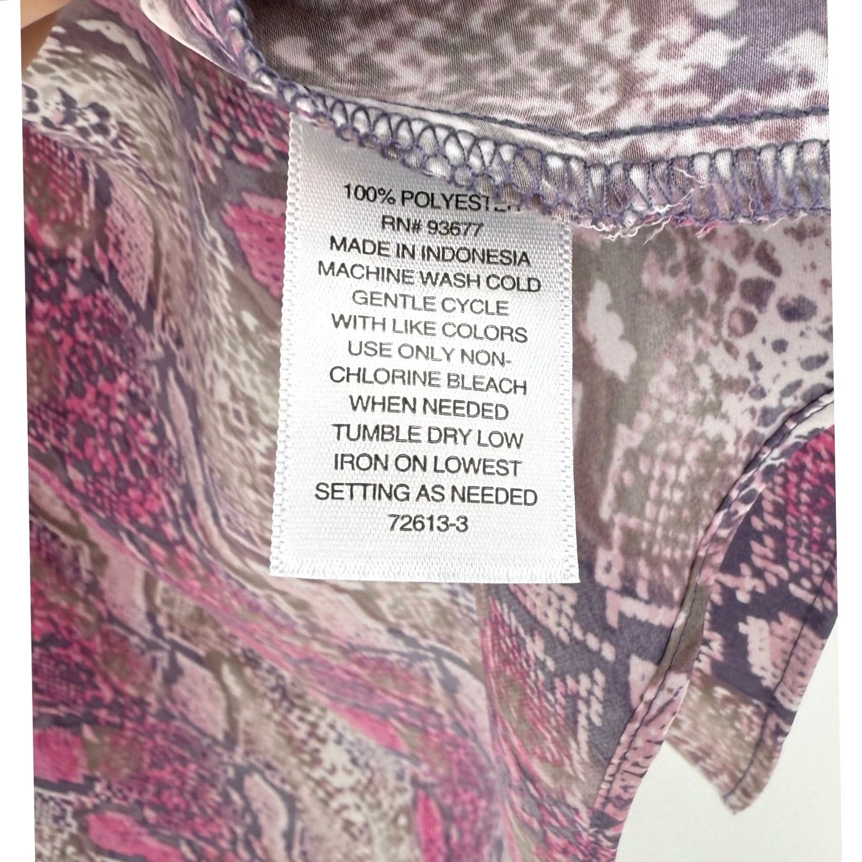 Worthington Worthington Blouse XL Pink Snake Print Sleeveless Button Up Top Womens Size XL / US 12-14 / IT 48-50 - 7 Thumbnail