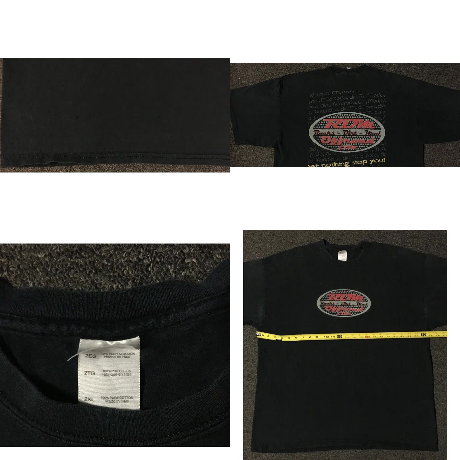 Vintage Vtg Dirt Bike T-Shirt MX Motocross Racing Black 2XL Short Sleeve Men Grunge 90s Vintage Rocks Dirt Mud Distressed Shirt XXL Size US XXL / EU 58 / 5 - 9 Thumbnail
