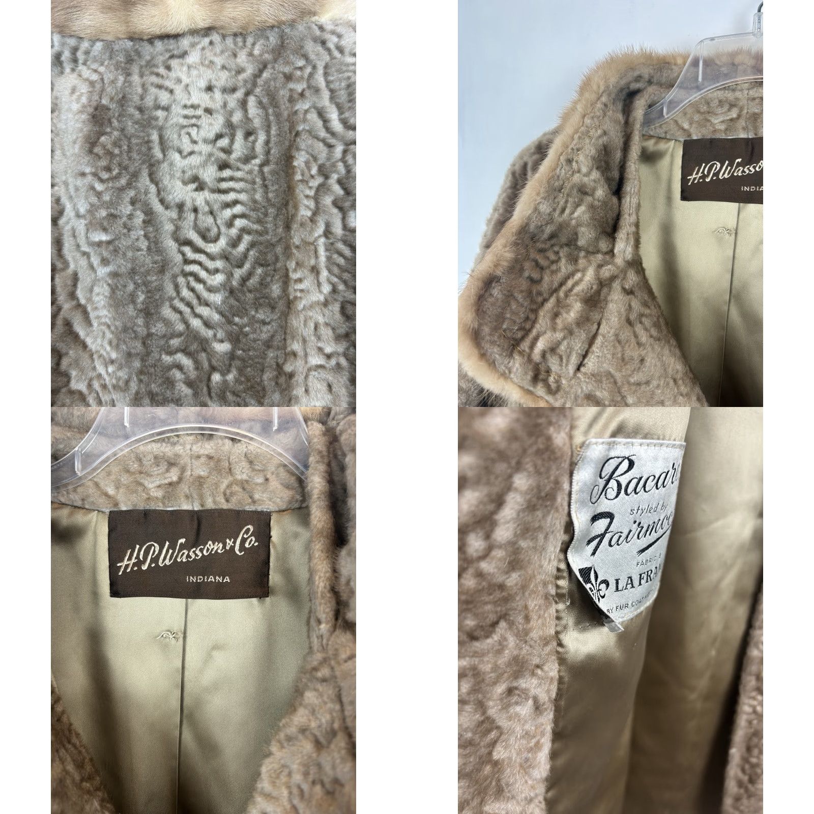 Vintage VINTAGE Bacara Coat Women Faux Fur Beige Mink Collar Cuffs 60s Overcoat Medium Winter Party/Cocktail Formal Satin Lining Button Size M / US 6-8 / IT 42-44 - 8 Thumbnail