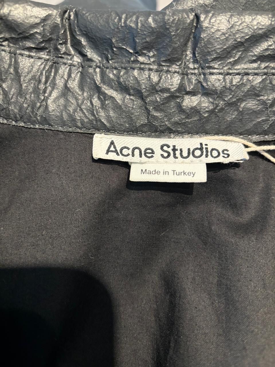 Acne Studios Acne Studios Asymmetric coated crinkled-leather shirt Size US S / EU 44-46 / 1 - 5 Thumbnail