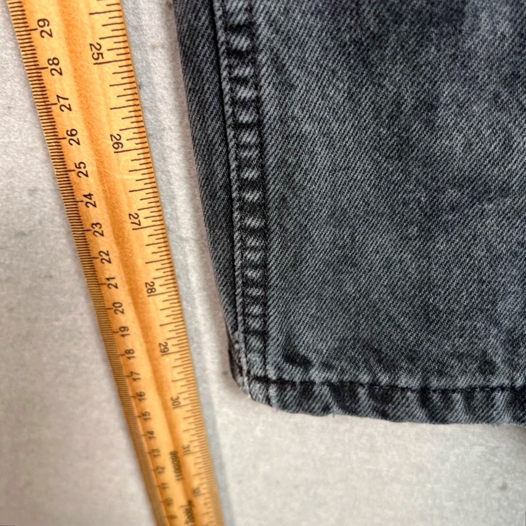 RE/DONE Re/Done Jeans Womens Size 25 High-Waisted Distressed Washed Black Straight-Leg Denim Jeans Size 42" / US 20 - 7 Thumbnail