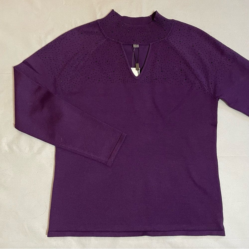 Other NWT New Cable & Gauge Aubergine Cut Out Long Sleeve Embelli Size M / US 6-8 / IT 42-44 - 5 Thumbnail
