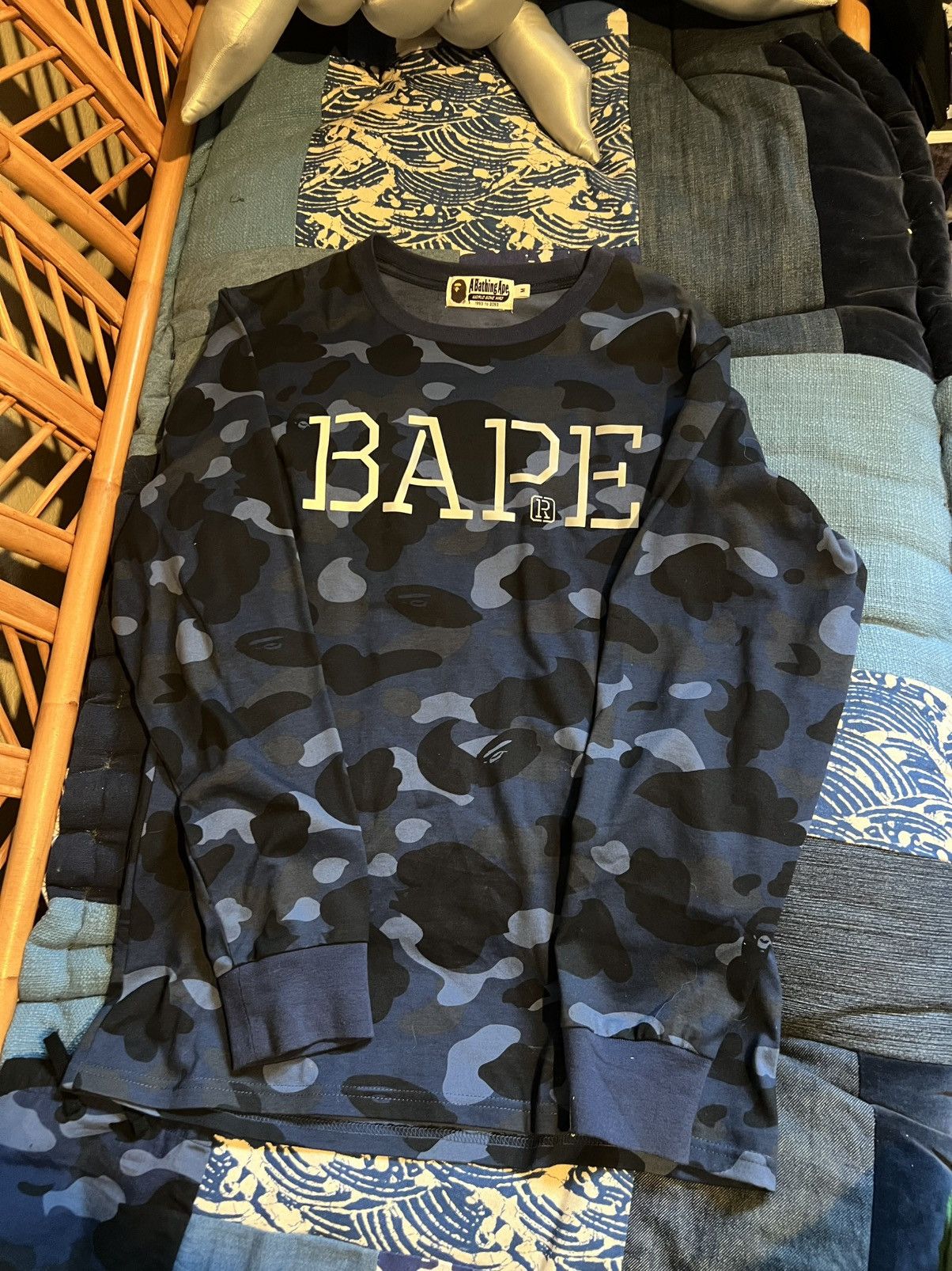 Bape Bape Blue Camo Long Sleeve Size US M / EU 48-50 / 2 - 1 Thumbnail