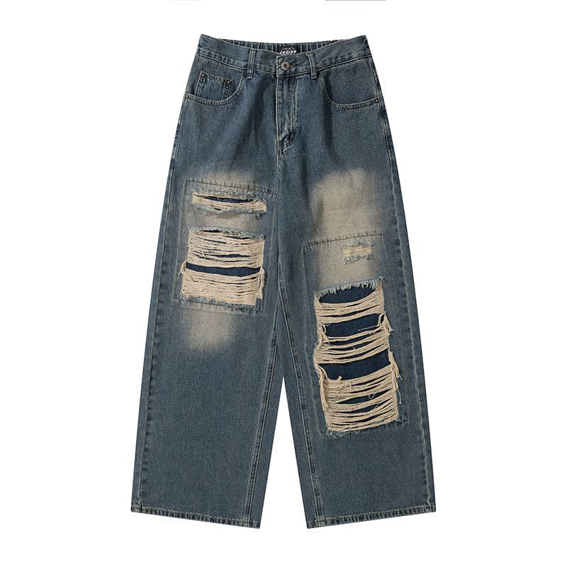 Vintage American men's high street style loose ripped jeans Size US 32 / EU 48 - 1 Thumbnail