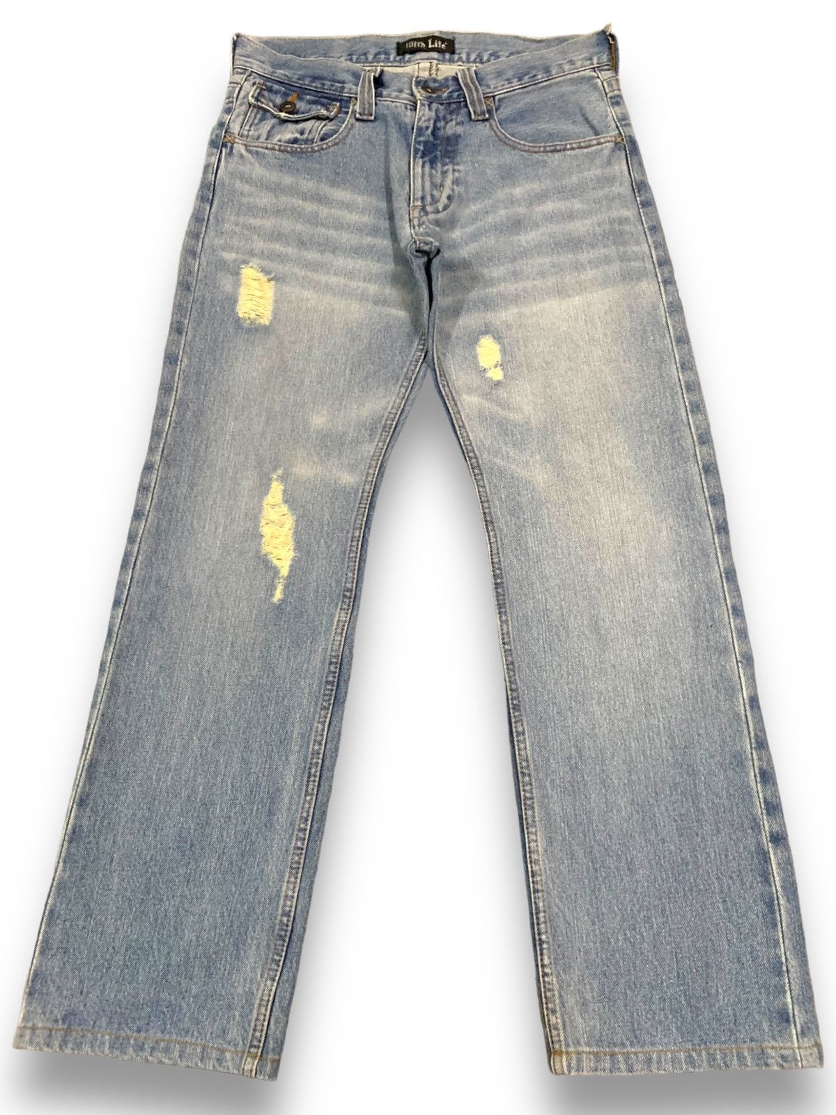 Beauty Beast Vintage Japanese Brand Straight Leg Distressed Grunge Jeans Size US 31 - 1 Thumbnail