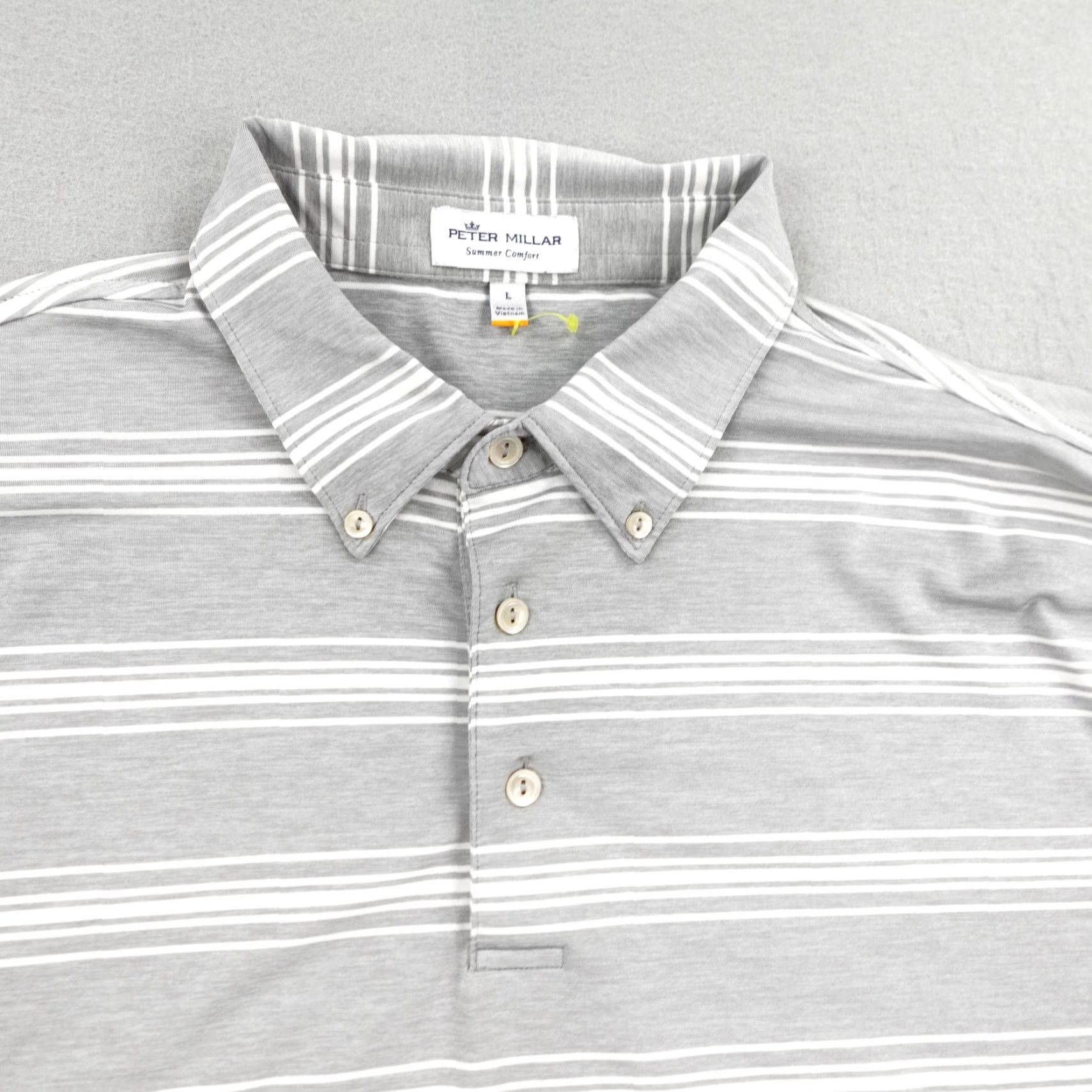 Peter Millar Peter Millar Polo Shirt Mens L Gray Striped Summer Comfort Newport Beach Size US L / EU 52-54 / 3 - 2 Thumbnail