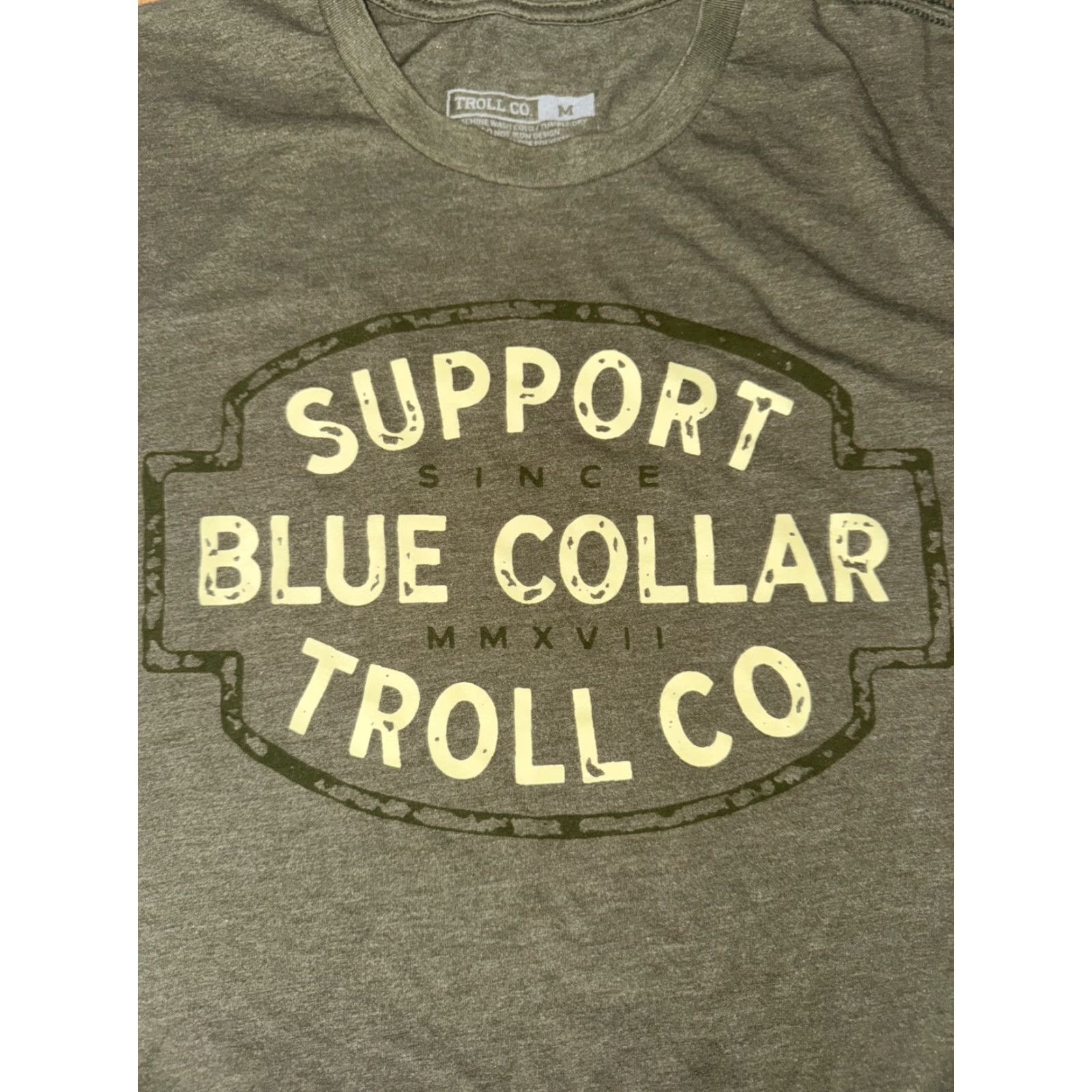 CO Troll Co T-Shirt Green M Men Collared Modern 18x27 Trolls Blue Collar Size US M / EU 48-50 / 2 - 2 Thumbnail