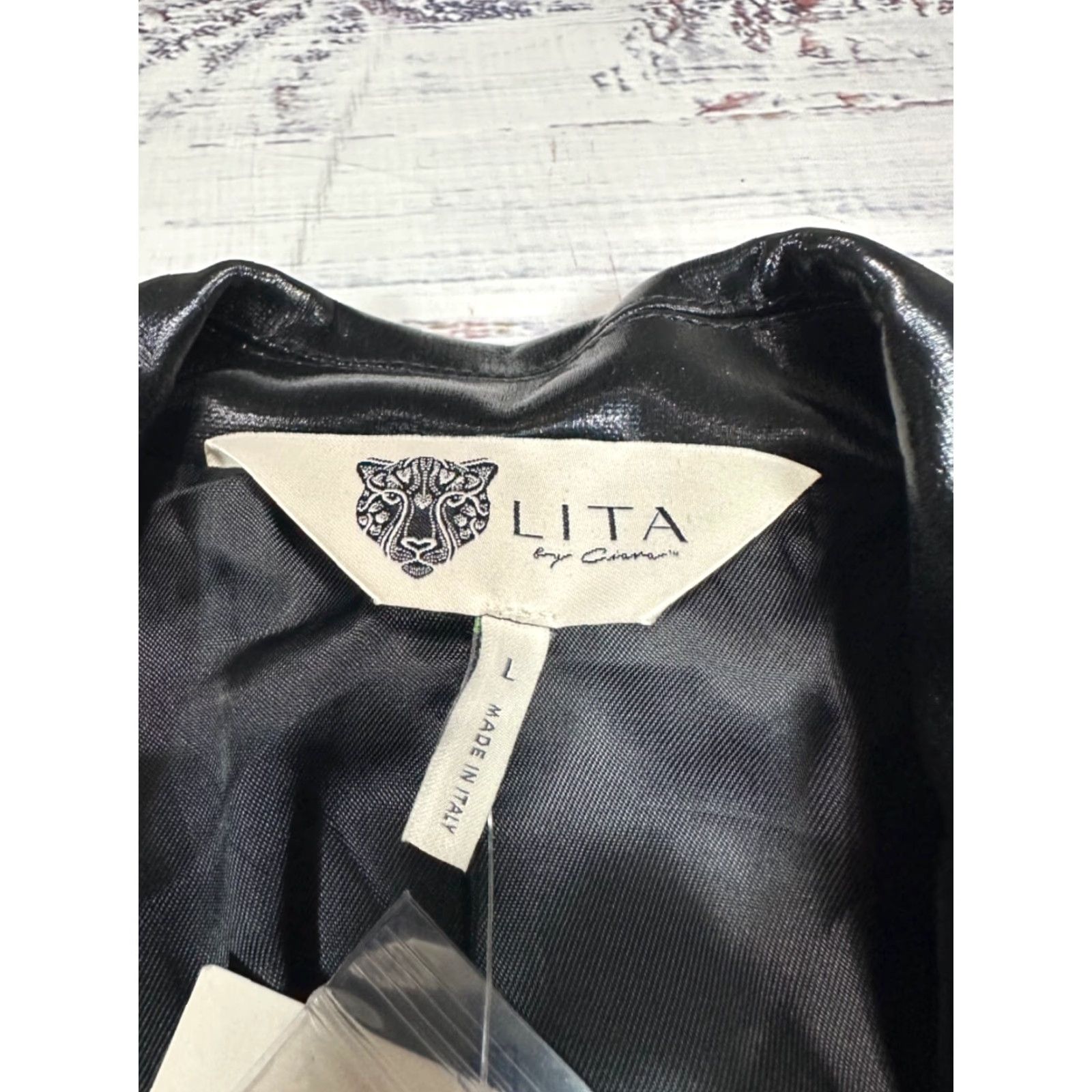 Vintage Lita by Ciara Womens Jacket Black L Size L XL Pockets Lined Shiny Double Breasted Size L / US 10 / IT 46 - 6 Thumbnail