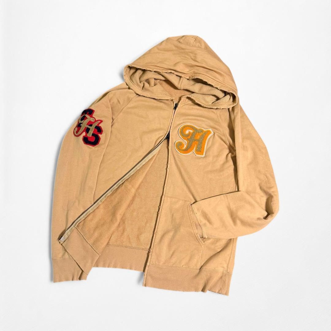 Number (N)ine NUMBER (N)INE 05AW Distressed Zip-Up Hoodie Brown Size XL Size US XL / EU 56 / 4 - 4 Thumbnail