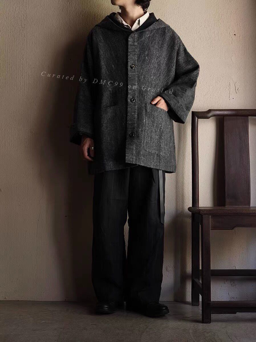 MITTAN Mittan CT-40 Wool Hemp Hooded Coat Size US M / EU 48-50 / 2 - 1 Thumbnail