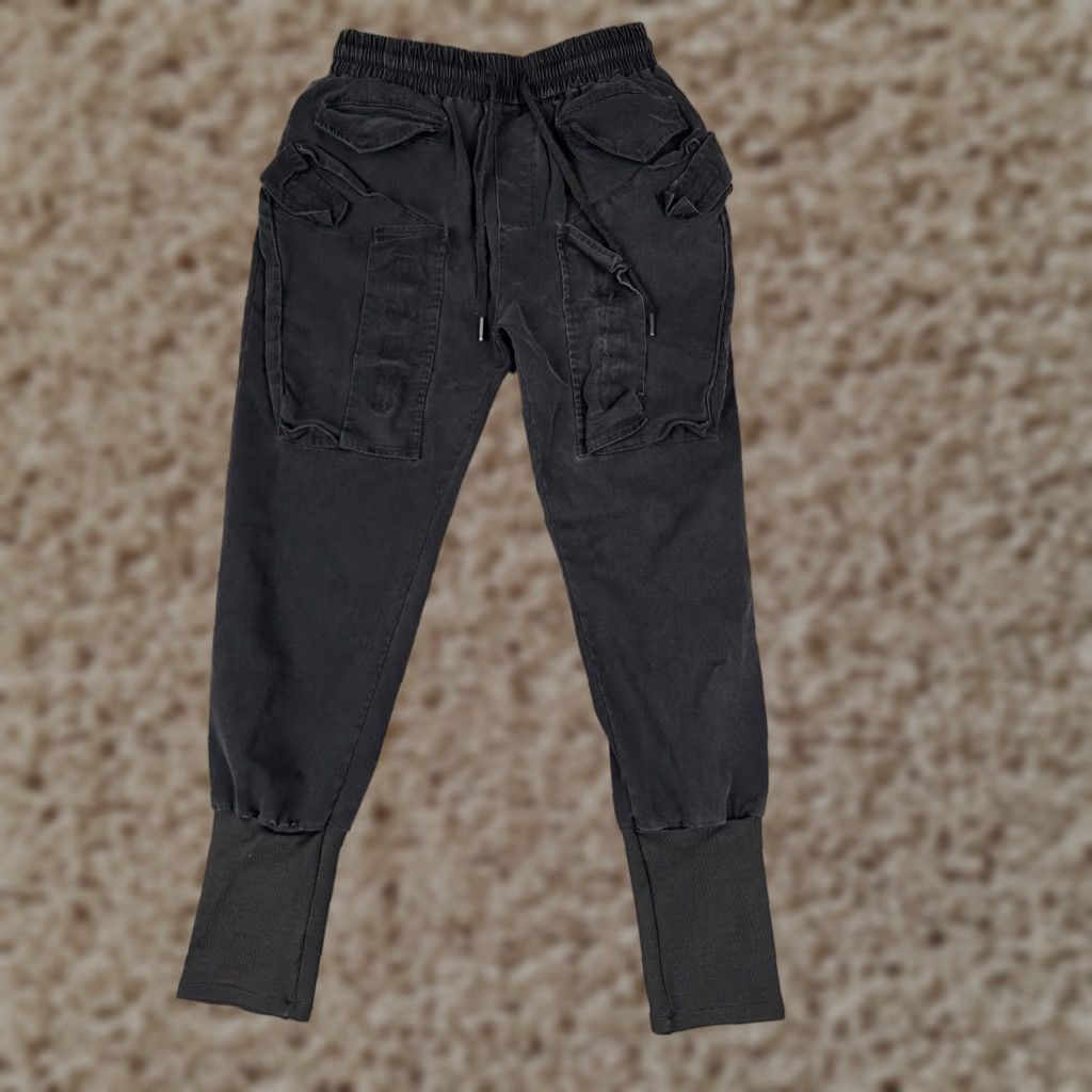 Vintage XVTU Pants Women Small Black Cargo Jogger Tapered Cotton High Rise 28x25 Size 28" / US 6 / IT 42 - 1 Thumbnail