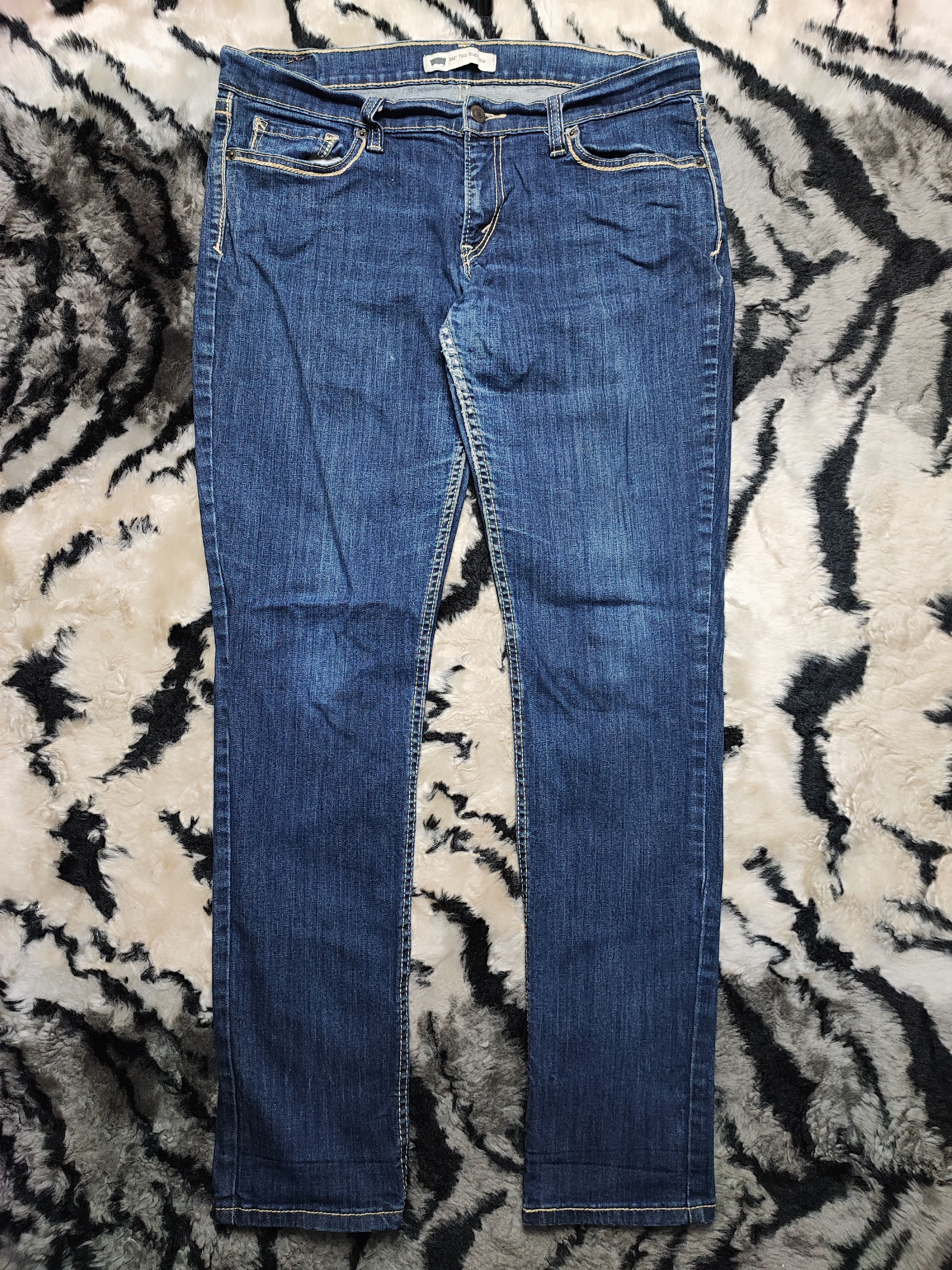 Levi's Vintage Y2K Levis 524 Too Superlow Rise Flared Denim Jeans Size 33" - 2 Thumbnail