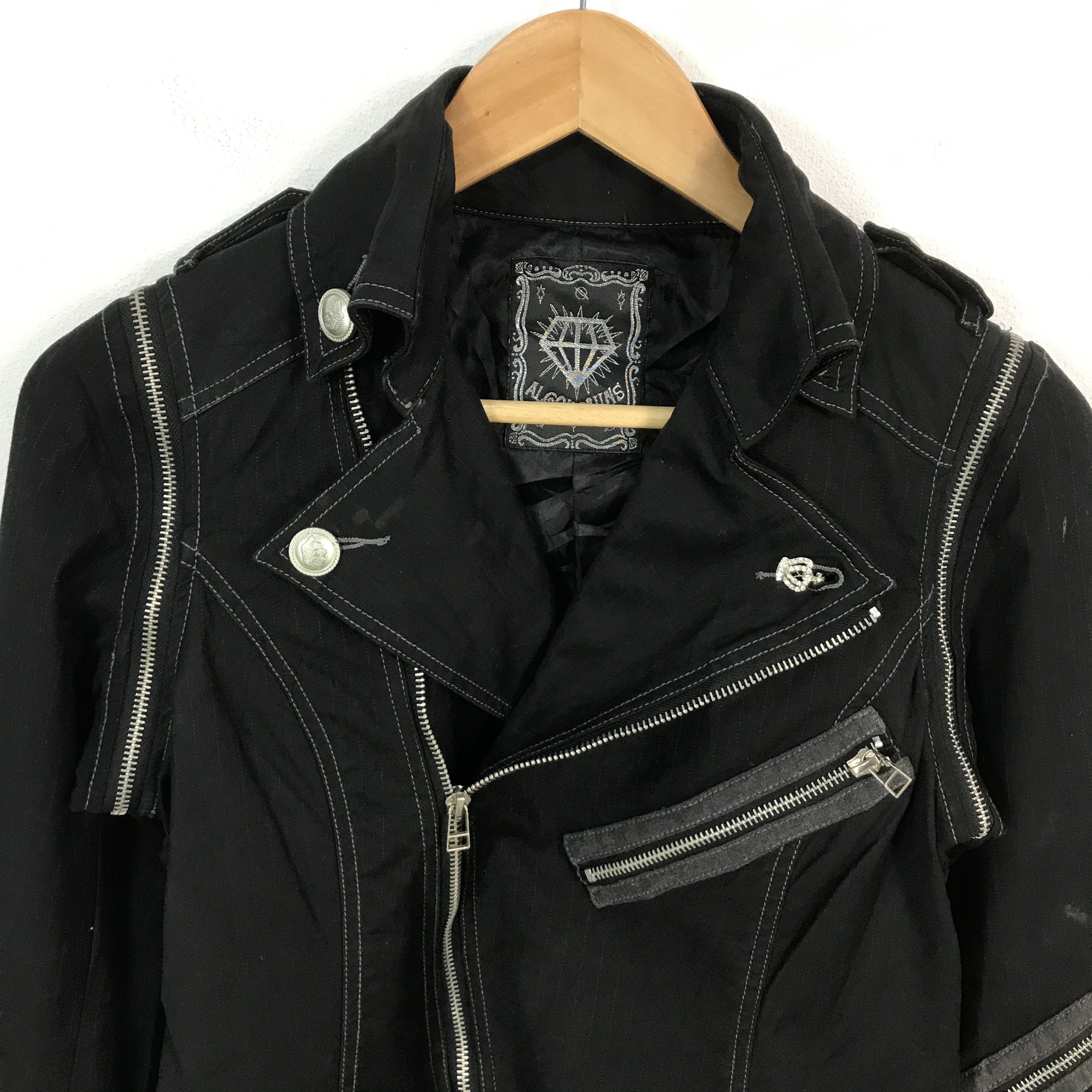 Designer × Japanese Brand Japan punk algon quins black zipper style jacket Size US S / EU 44-46 / 1 - 3 Thumbnail